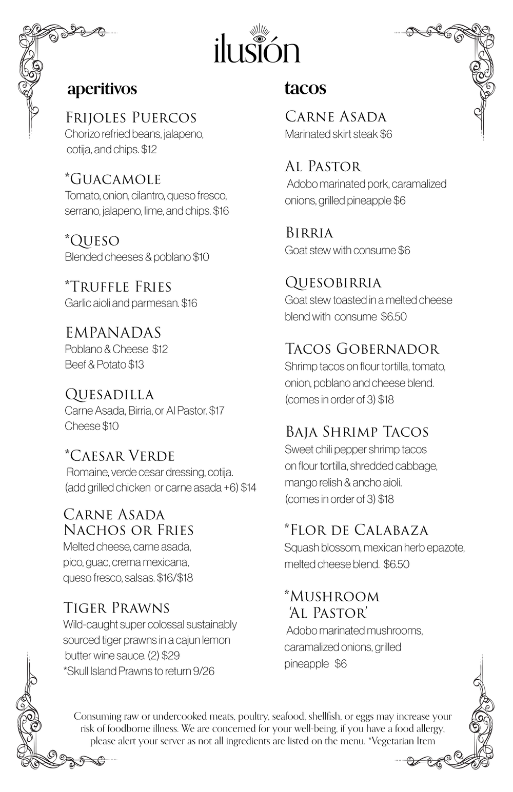 Imagine Menu Menu | Cocktails & Dinner — ilusión