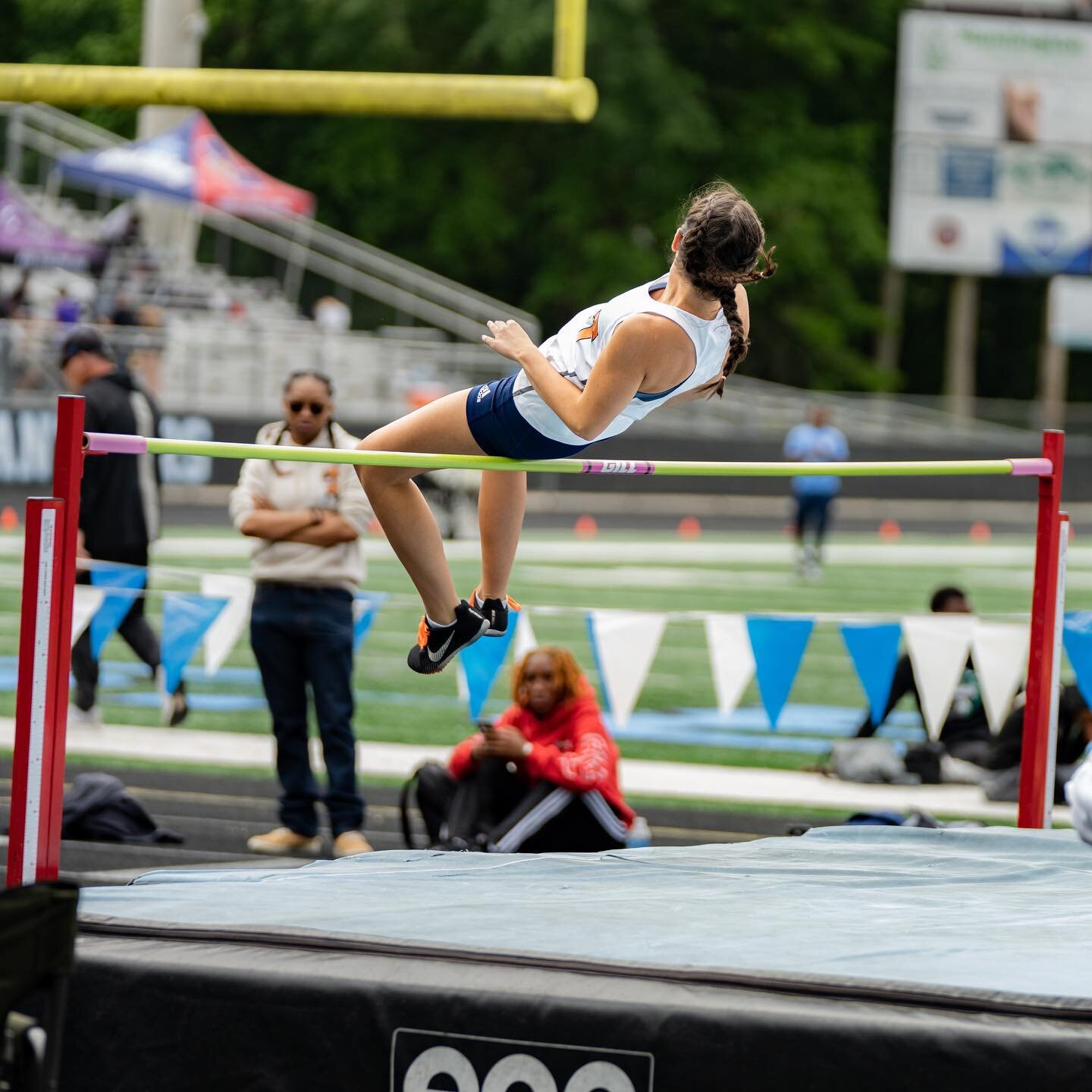 Aila Jo &amp; I spent a fun morning cheering on cousin Maddie as she qualified for State in High Jump. This was my first time watching Track and Field stuff and I was fascinated! Here&rsquo;s Maddie clearing 5&rsquo; to become one of the top 8 at thi