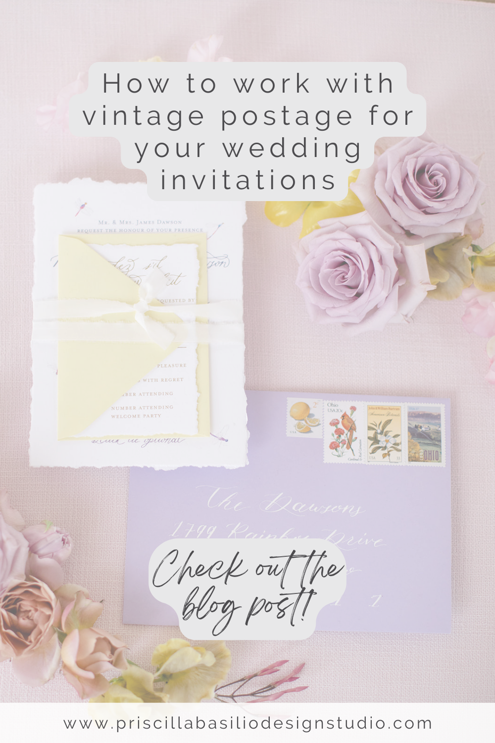 All about vintage stamps for your wedding invitations Priscilla