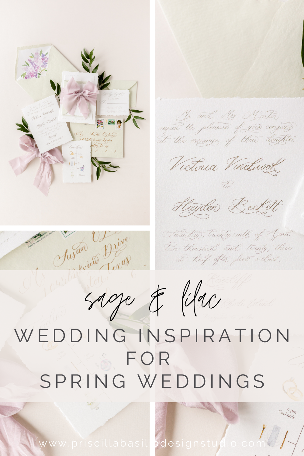 A Fine Art Spring Wedding Invitation | Priscilla Basilio Design Studio