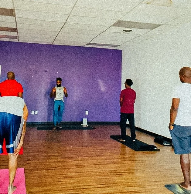 Fellas on the Mat event with @men_to_heal, featuring yoga and mindfulness for men, 2022