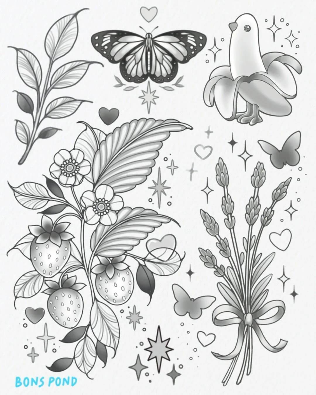 Swipe for more designs flash range from $100-450 &amp; are not repeatable ✨ Would love to tattoo more black and gray this year! Been really inspired by lately to try out new textures and techniques >.< 
.
Tattoo booking form linked in bio ! See