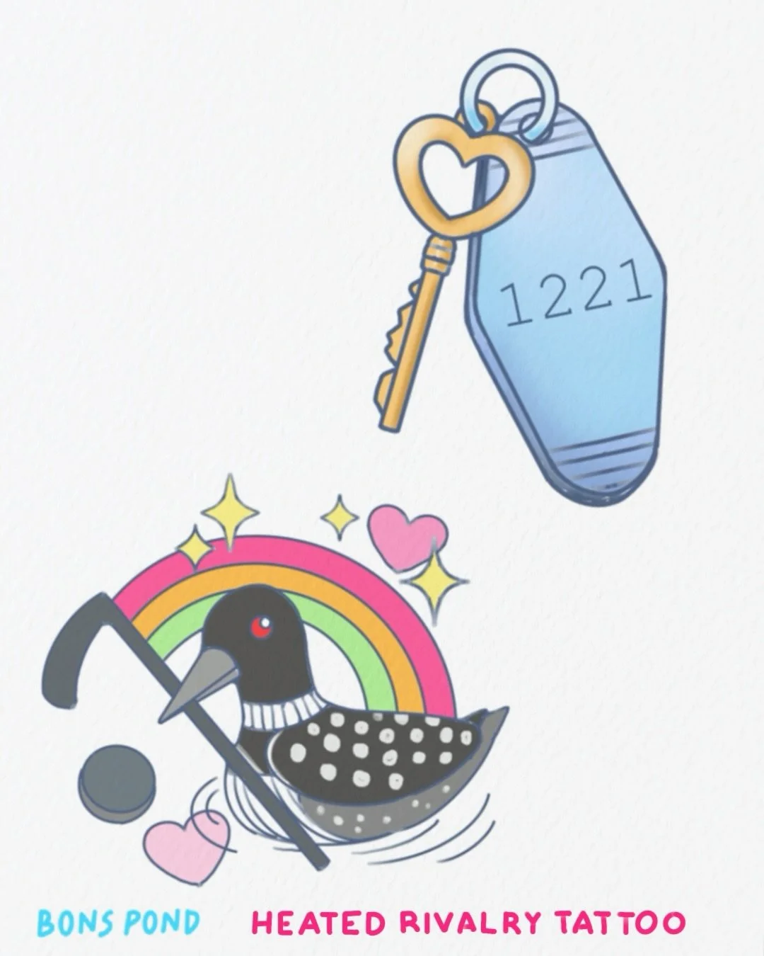 On my way to the boy aquarium or whatever. We can do the keys black and gray too!
.
Tattoo booking form linked in bio! See more designs @bons.lagoon 📍 Los Angeles/Orange County
.
#heatedrivalry #heatedrivalrytattoo #hockeytattoo #loontattoo #tattoof