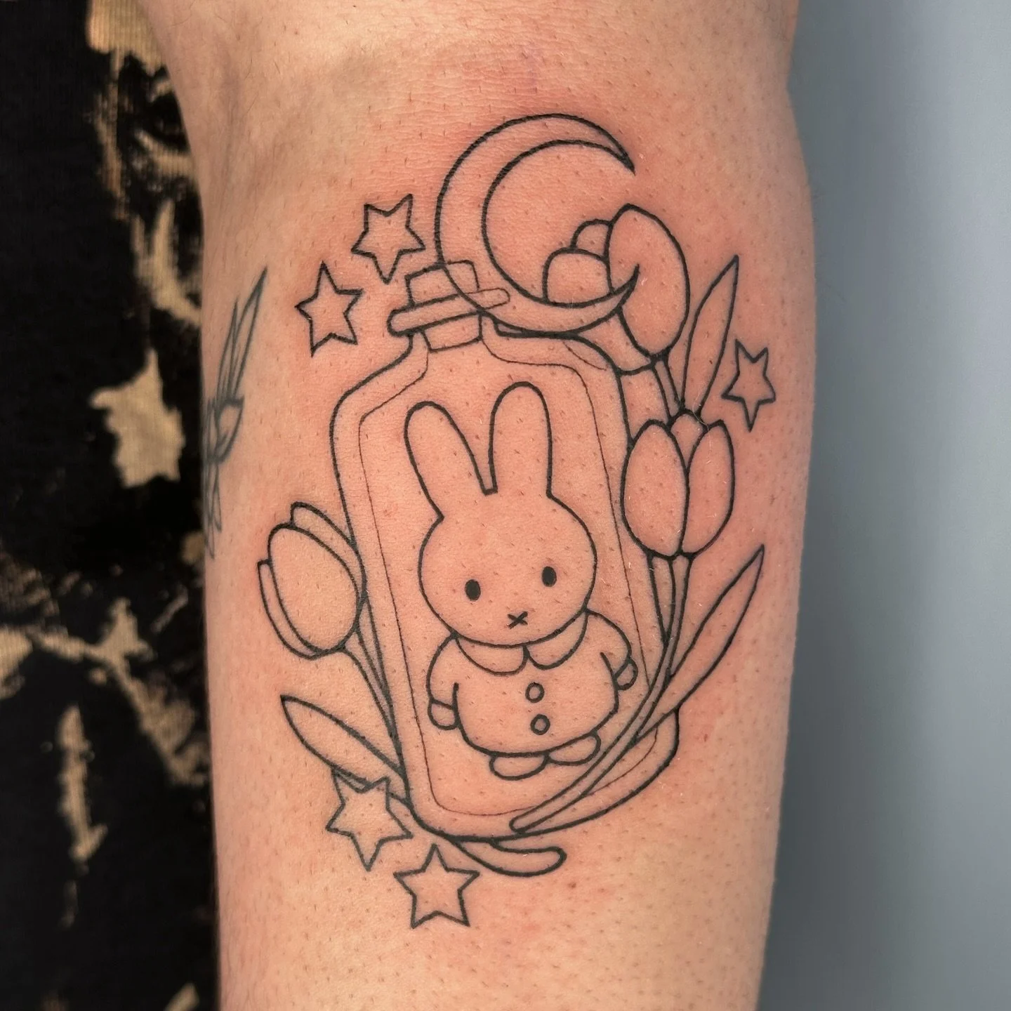 Miffy just the lines 💖 from my flash !
.
See more designs @bons.lagoon booking for March ! Send me an email or tattoo booking form in bio
.
#miffycollection #miffyfans #miffytattoo #bunnytattoo Miffy fineline cute kawaii tattoo
