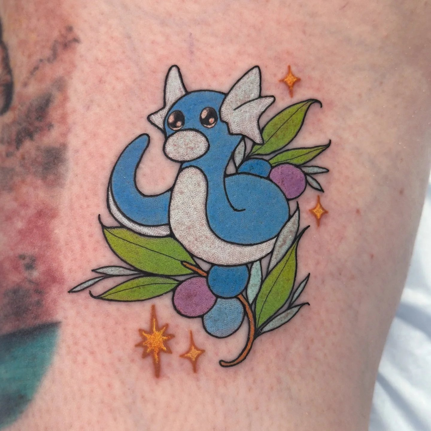 Pokemon day, omg! 
.
Booking for April 💖 link in bio to book a tattoo 
.
See more designs @bons.lagoon 
.
#pokemontattoo #pokefan #pokemonart #pokefan #pokemongo pokemon tattoos color anime video game kawaii style tattoos