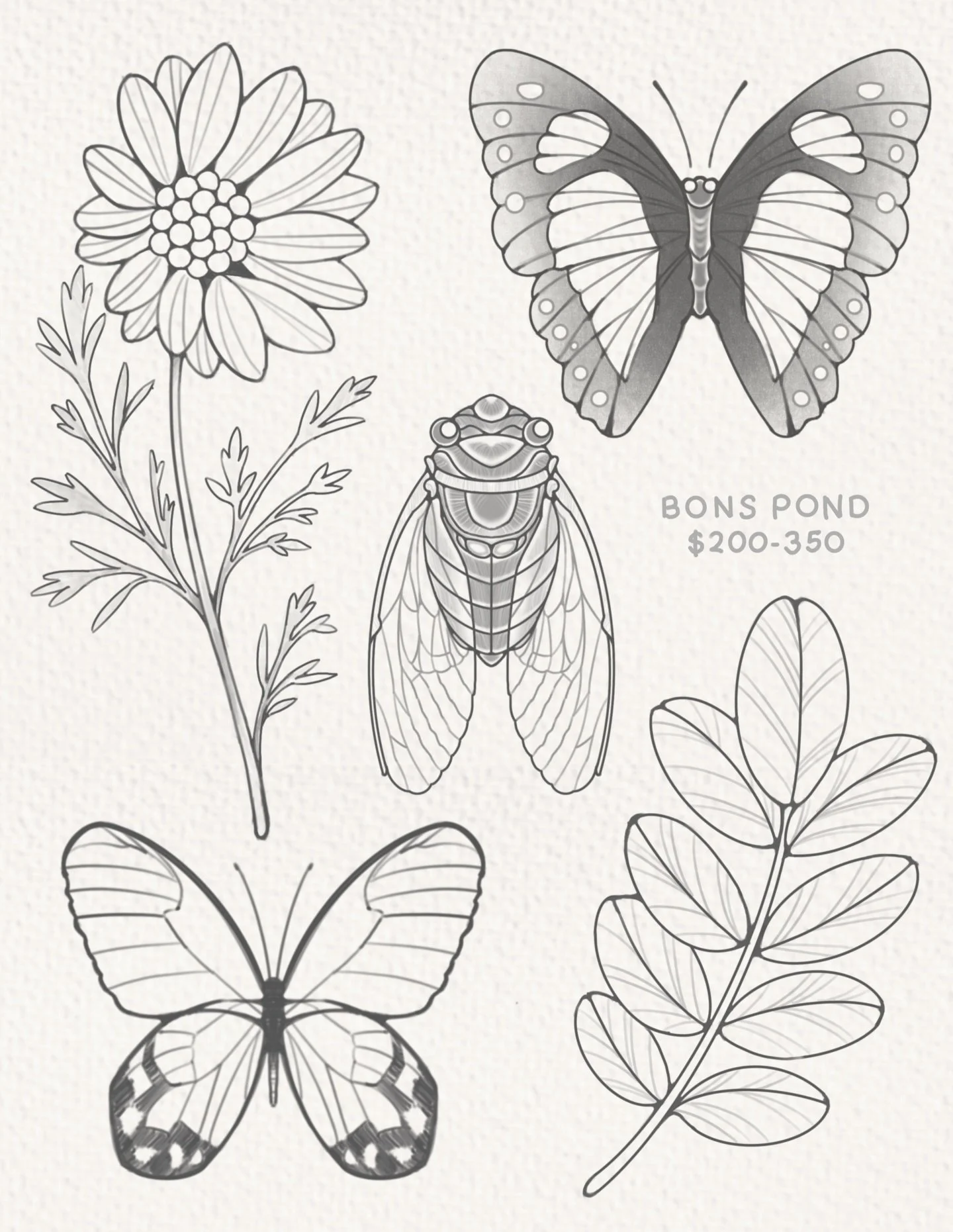 Flash sheet based on things I saw in Vegas ! always love a botanical garden 🖤  been getting thru my manga panel bookings it&rsquo;s been fun to revisit black and gray after years (lol) of being color focused would love to do some fun textures 
.
See