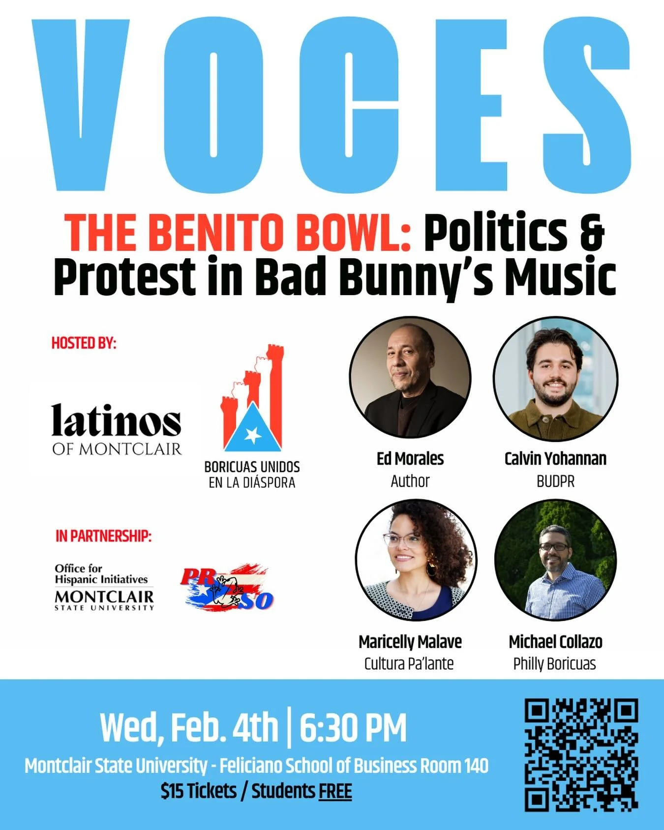 🎙️ 𝗩𝗢𝗖𝗘𝗦 🎙️ 

𝐁𝐞𝐧𝐢𝐭𝐨 𝐁𝐨𝐰𝐥: 𝐏𝐨𝐥𝐢𝐭𝐢𝐜𝐬 &amp; 𝐏𝐫𝐨𝐭𝐞𝐬𝐭 𝐢𝐧 𝐁𝐚𝐝 𝐁𝐮𝐧𝐧𝐲&rsquo;𝐬 𝐌𝐮𝐬𝐢𝐜

Join us for a powerful conversation on how Bad Bunny transforms global pop culture into a voice for Puerto Rico&rsquo;s hist