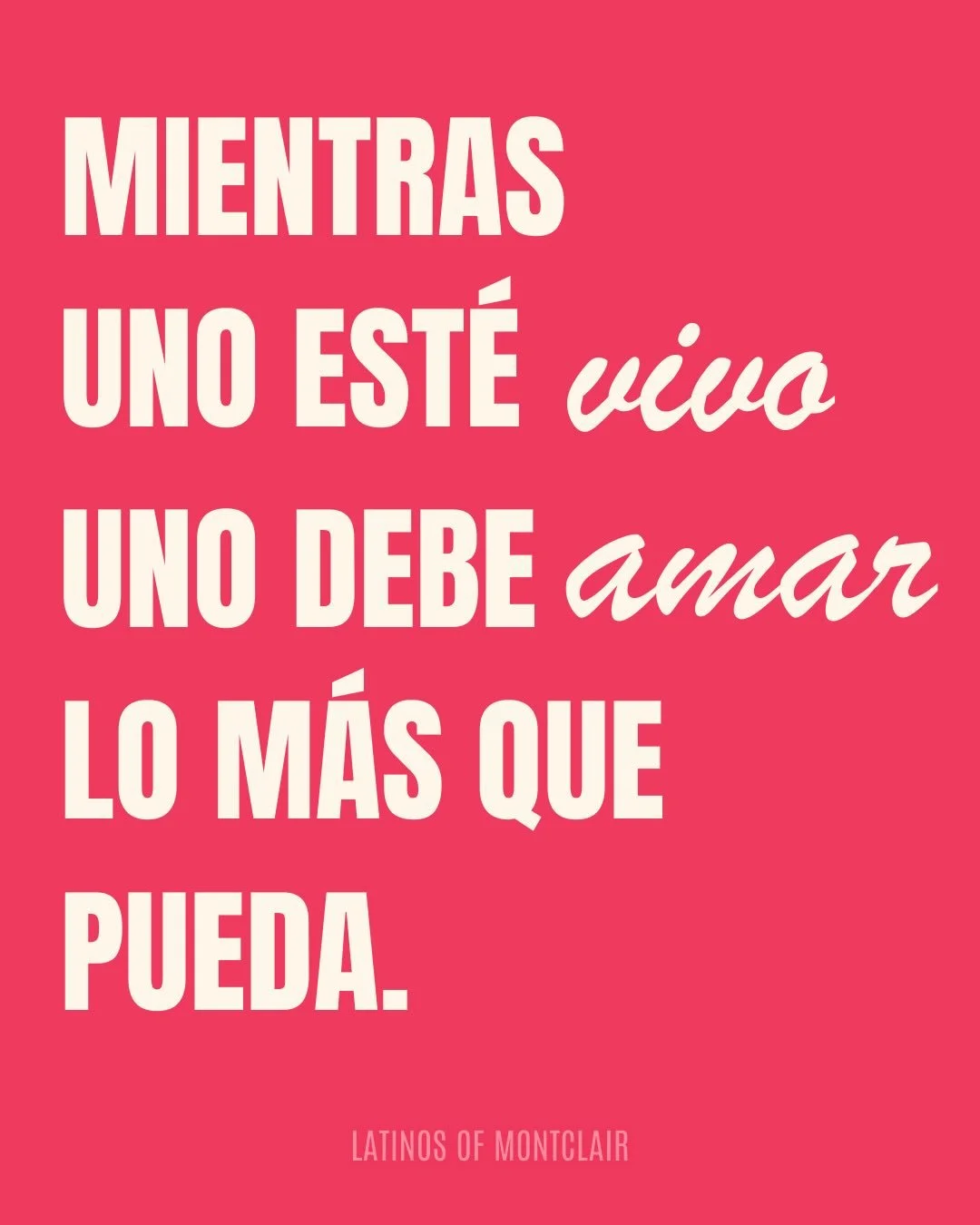 𝙵𝙴𝙻𝙸𝚉 𝙳&Iacute;𝙰 𝙳𝙴𝙻 𝙰𝙼𝙾𝚁 𝚈 𝙰𝙼𝙸𝚂𝚃𝙰𝙳 ❤️ 

As long as you&rsquo;re alive, love as much as you can. 

❤️ 𝗟𝗼𝘃𝗲 your 𝘧𝘢𝘮𝘪𝘭𝘪𝘢.
❤️ 𝗟𝗼𝘃𝗲 your 𝘤𝘰𝘮𝘶𝘯𝘪𝘥𝘢𝘥.
❤️ 𝗟𝗼𝘃𝗲 who 𝘺𝘰𝘶 are and who 𝘺𝘰𝘶 are becoming.

In