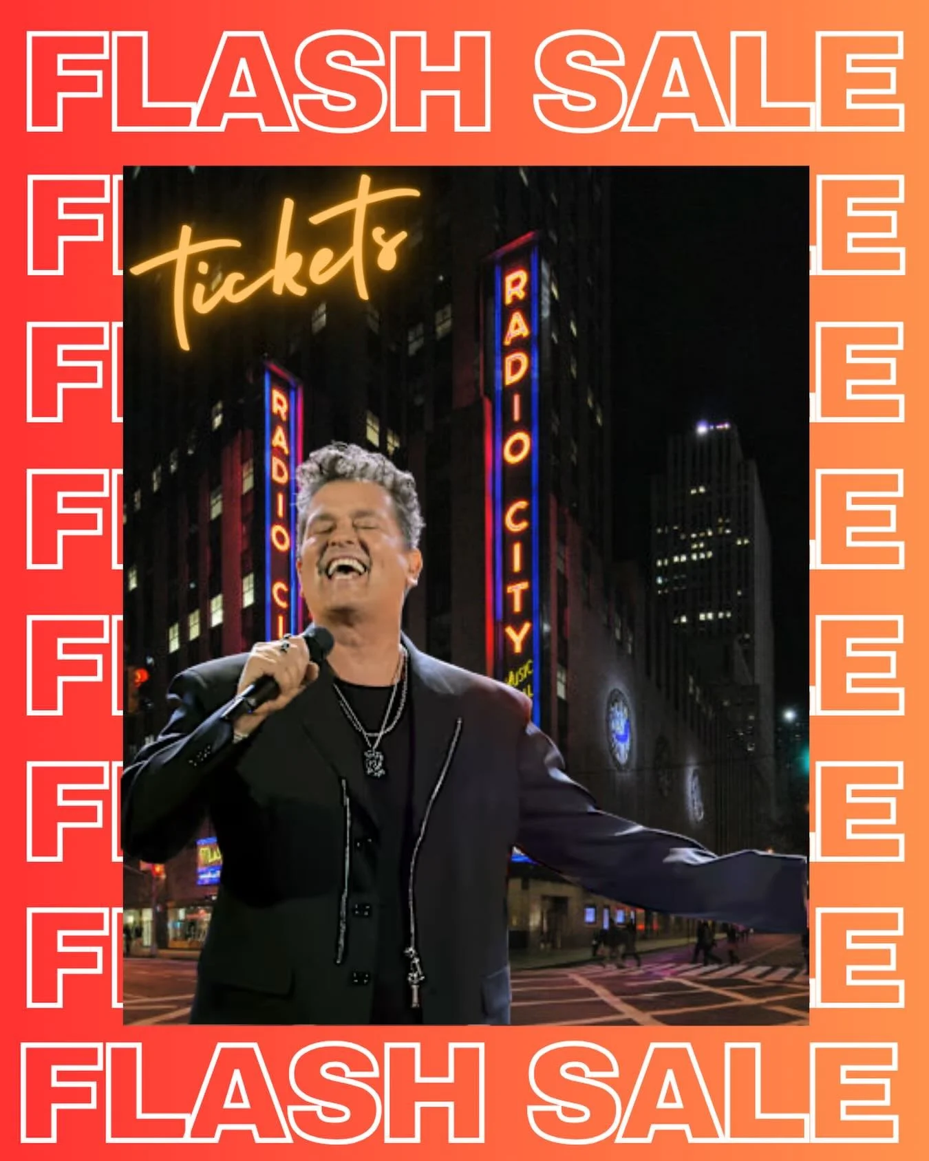 ⚡️𝗙𝗟𝗔𝗦𝗛 𝗦𝗔𝗟𝗘⚡️

𝙲𝙰𝚁𝙻𝙾𝚂 𝚅𝙸𝚅𝙴𝚂 𝙻𝙸𝚅𝙴 𝙰𝚃 𝚁𝙰𝙳𝙸𝙾 𝙲𝙸𝚃𝚈 

Grammy &amp; Latin Grammy-winning legend Carlos Vives is bringing the heart of Colombia &mdash; vallenato, cumbia, and pure joy &mdash; to the iconic stage of Radio 