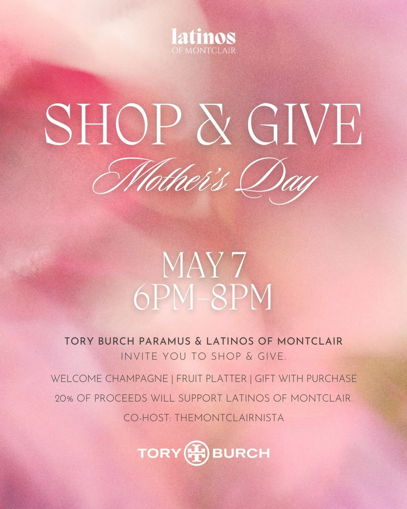 🛍️𝗧𝗢𝗥𝗬 𝗕𝗨𝗥𝗖𝗛 𝗦𝗛𝗢𝗣𝗣𝗜𝗡𝗚 𝗘𝗫𝗣𝗘𝗥𝗜𝗘𝗡𝗖𝗘 🛍️

Join Latinos of Montclair and The Montclairnista for an exclusive evening at Tory Burch. Treat Mami (or yourself) to something beautiful.

🗓️ 𝗧𝗵𝘂𝗿𝘀𝗱𝗮𝘆, 𝗠𝗮𝘆 𝟳 &middot; 𝟲&n