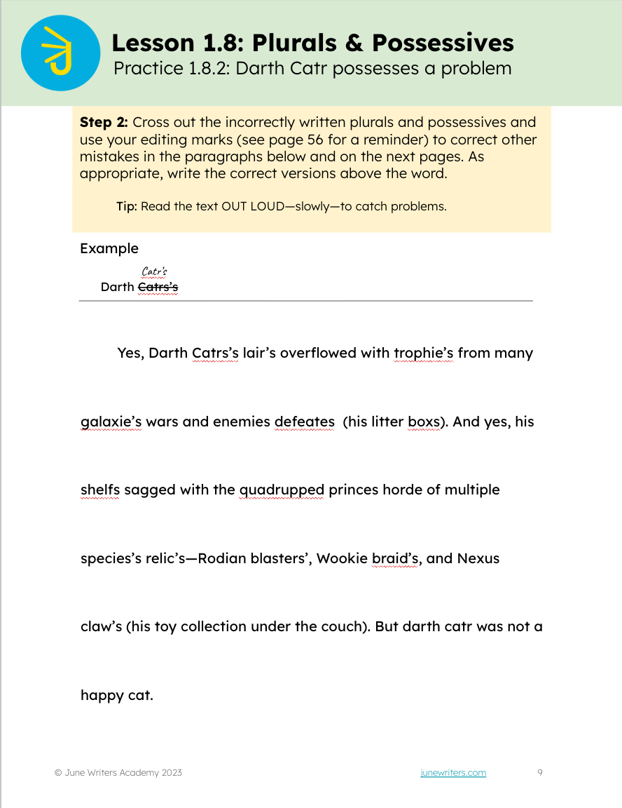 Lesson 1.8: Plurals & Possessives Print Lesson