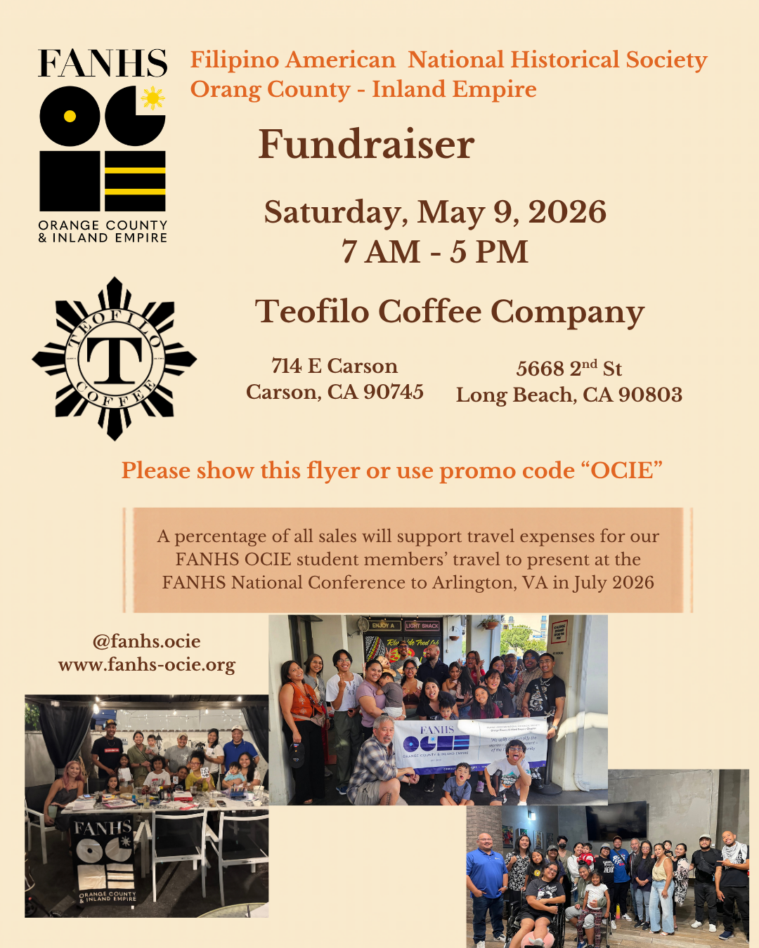 FANHS OCIE x Teofilo Coffee Company Fundraiser 