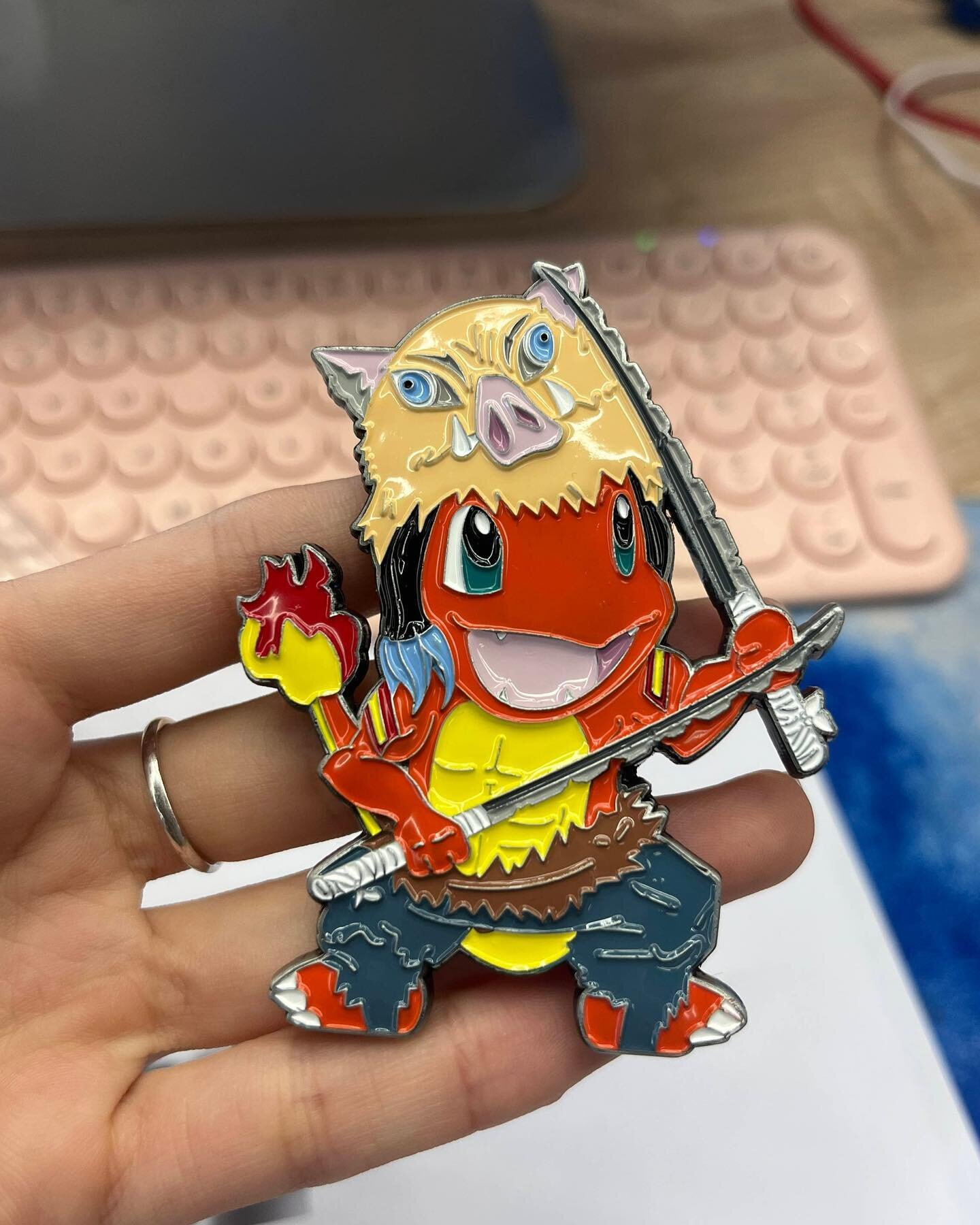 Charmander/Inosuke Hashibira mashup! Pre-sales will be in a couple weeks! #pokemon #charmander #inosuke #demonslayer #usmc