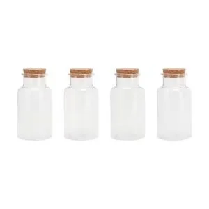 4 Pack Candy Jars with Cork Lids