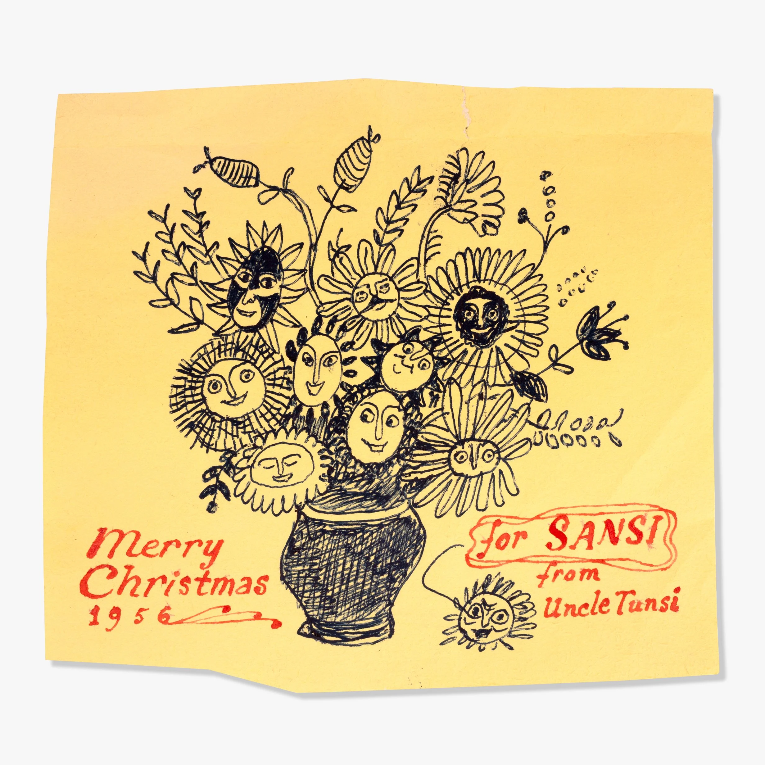 Giancarlo Tunsi Girard, Christmas Drawing To Sansi Girard, 1956