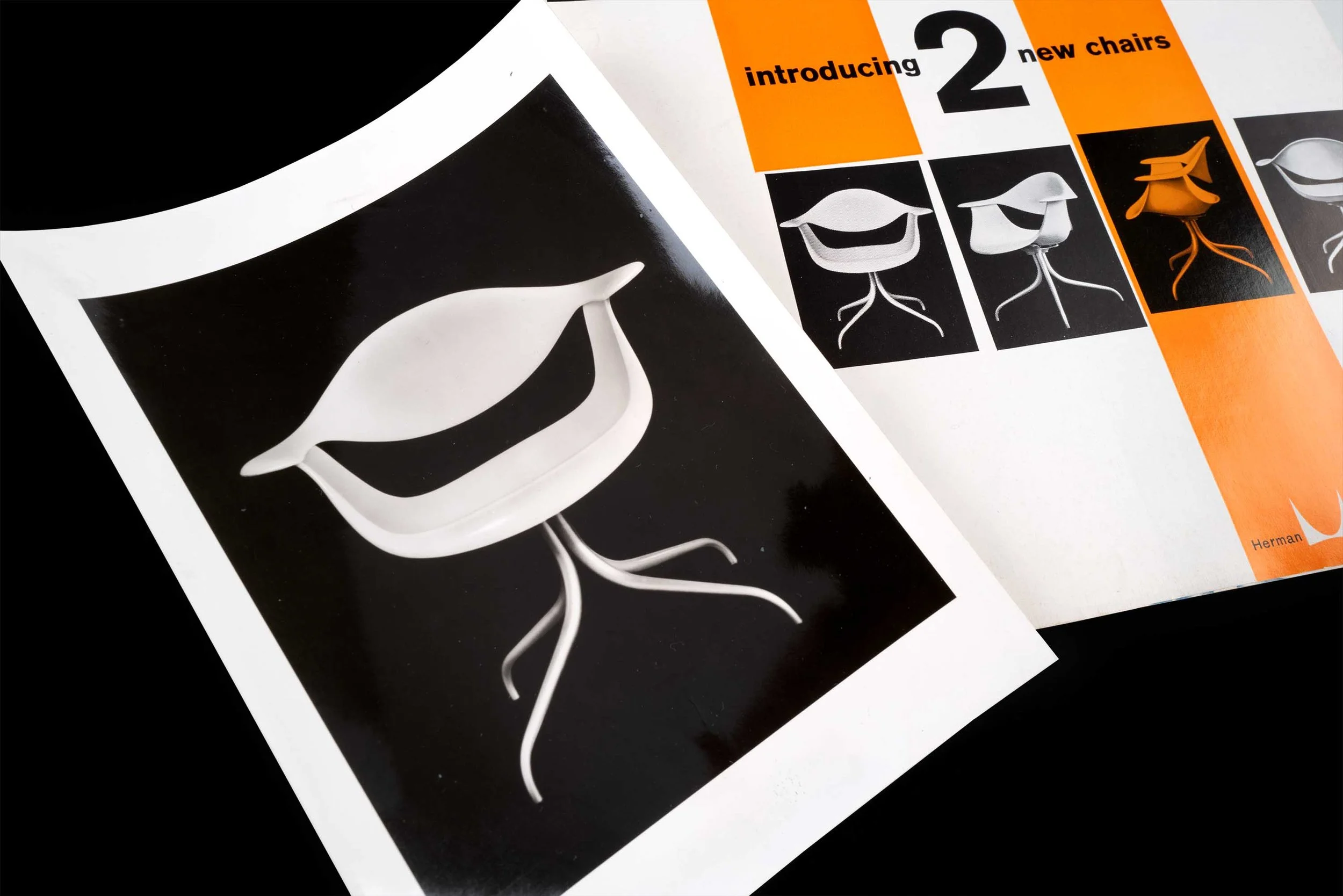 Eames Office photography for the Herman Miller "introducing 2 new chairs" brochure, 1959