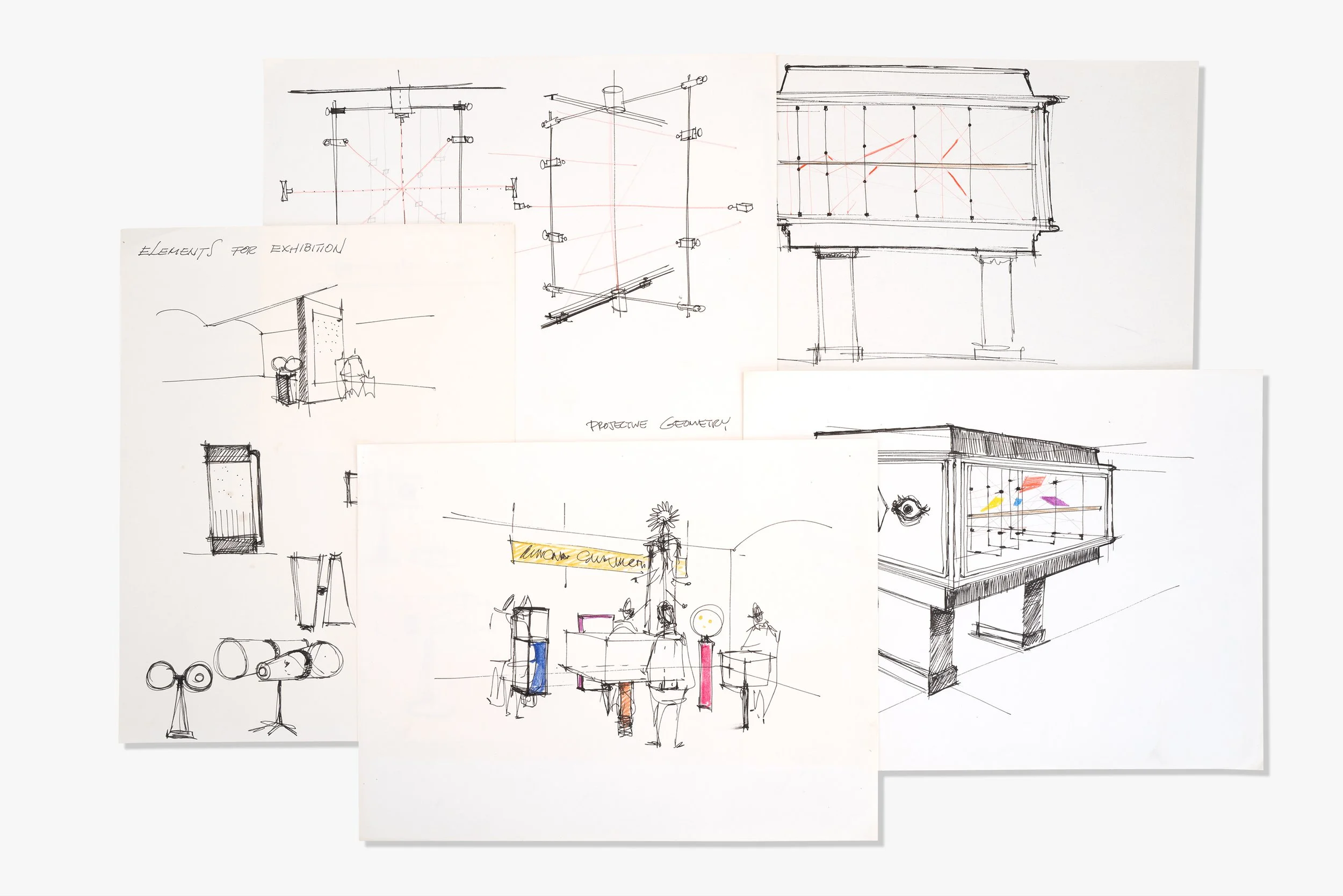 Eames/Miyoko Sasaki, Sketches For The Mathematica Eames Exhibition, 1961