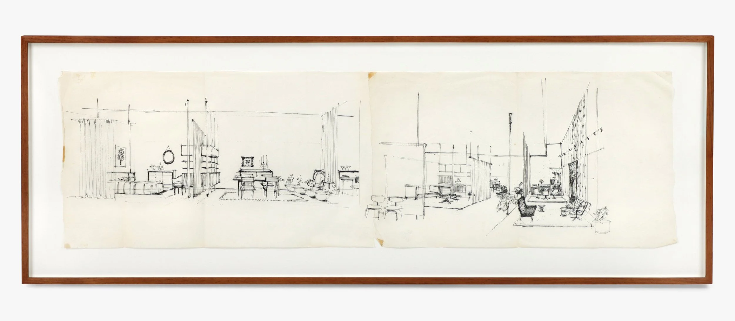 Miyoko Sasaki/Eames Office,
Herman Miller LA Showroom Sketch, 1959