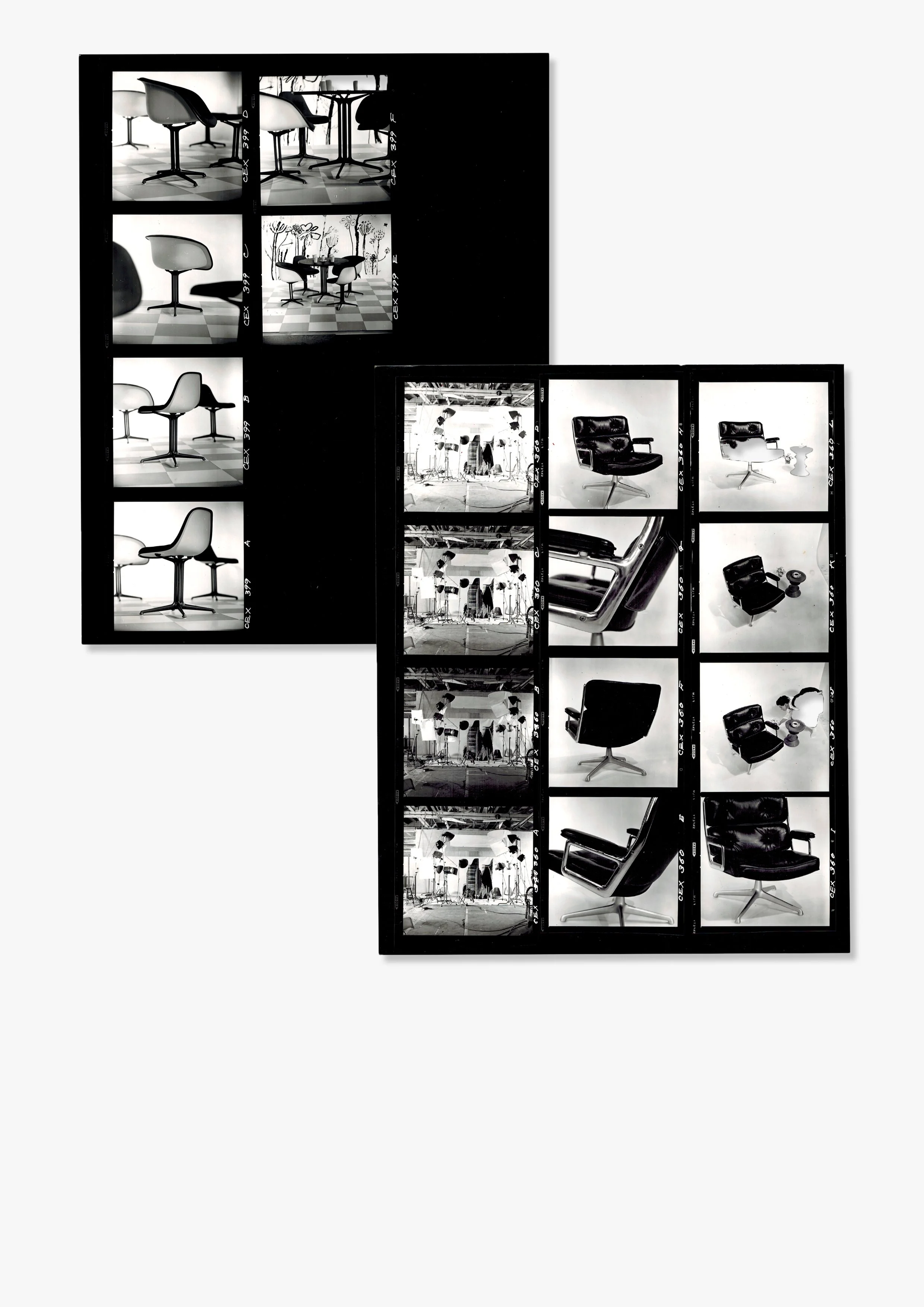 Eames, Contact Sheets, (La Fonda Group, DSS Chairs, Lobby Chair), 1960s