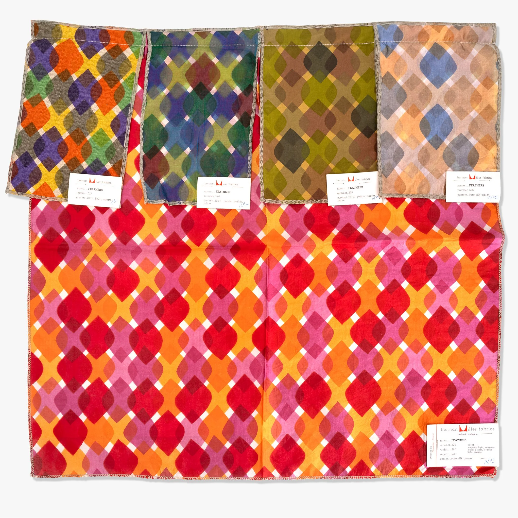 Alexander Girard/Herman Miller, "Feathers" Textile Sample, 1961