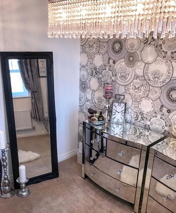 Versace Les Etoiles De La Mer 2 Motif Wallpaper Gray Plates 349013