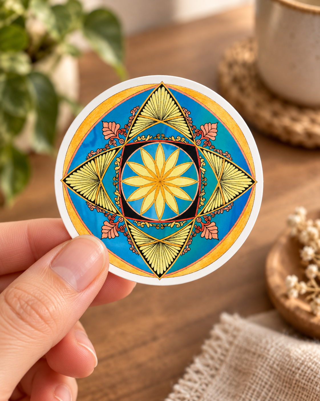 Sticker Holográfico Mandala Sigue Soñando | Pegatina 6 cm
