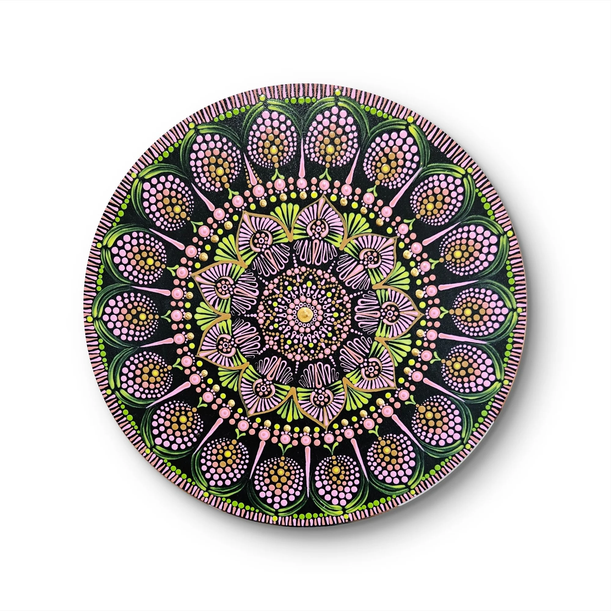 Mandala Alegría
140€
.
Mandala diámetro: 30 cm/ 11,8 inches
.
Técnica Puntillismo sobre Madera
.
Gastos de envío no incluídos
.
(Debido a las diferencias de calibración entre pantallas y dispositivos, los colores de la obra pueden variar ligeramente 