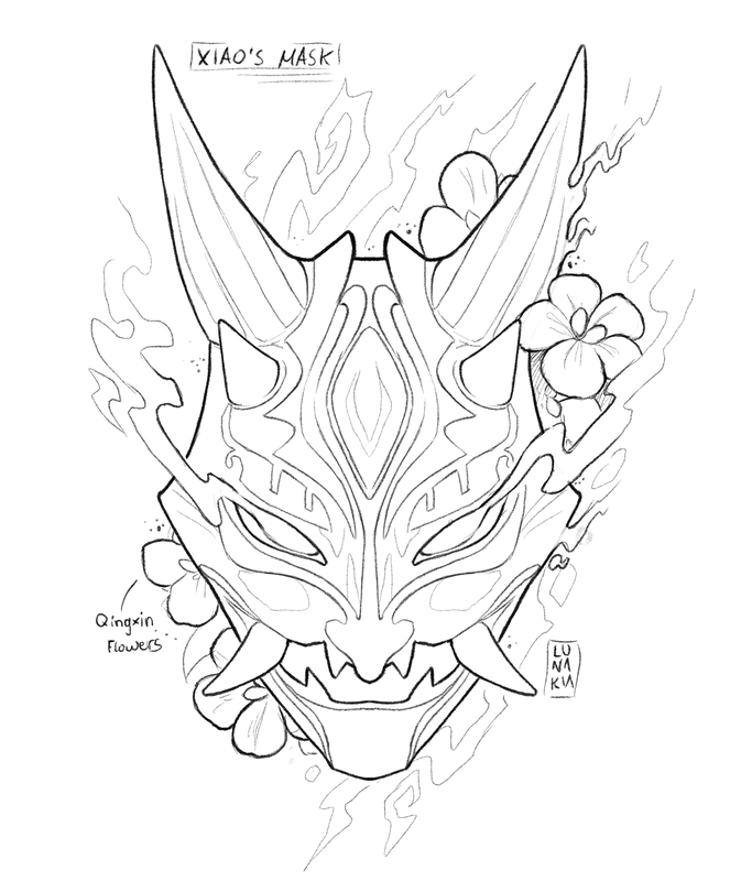 #134
Xiao's Maske (aus Genshin Impact)
20-40cm
Oberarm oder Oberschenkel,
schwarz-weiß oder Farbakzente
950-1500€