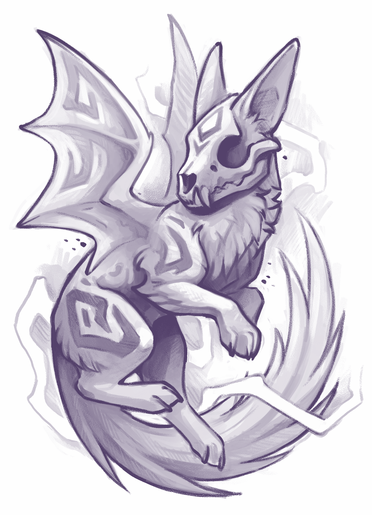 #167 Skull Creature - min 10cm, s/w oder Farbakzente