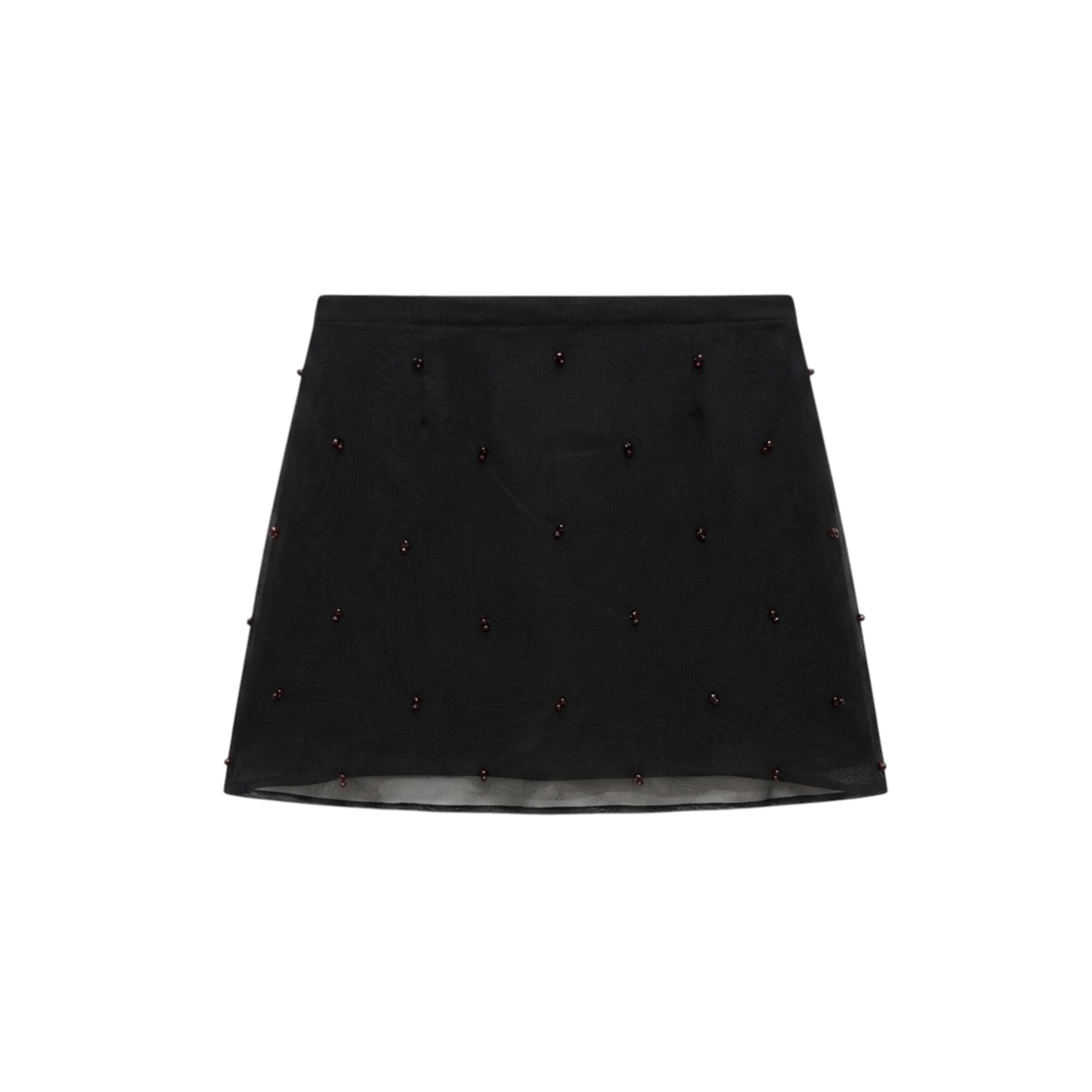 SILK ORGANZA SKIRT WITH BALTIC ABMER BEADS