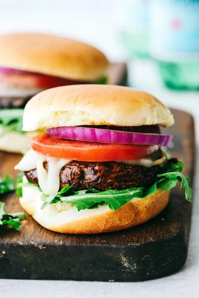 Portabella Mushroom Sandwich with Swiss Cheese