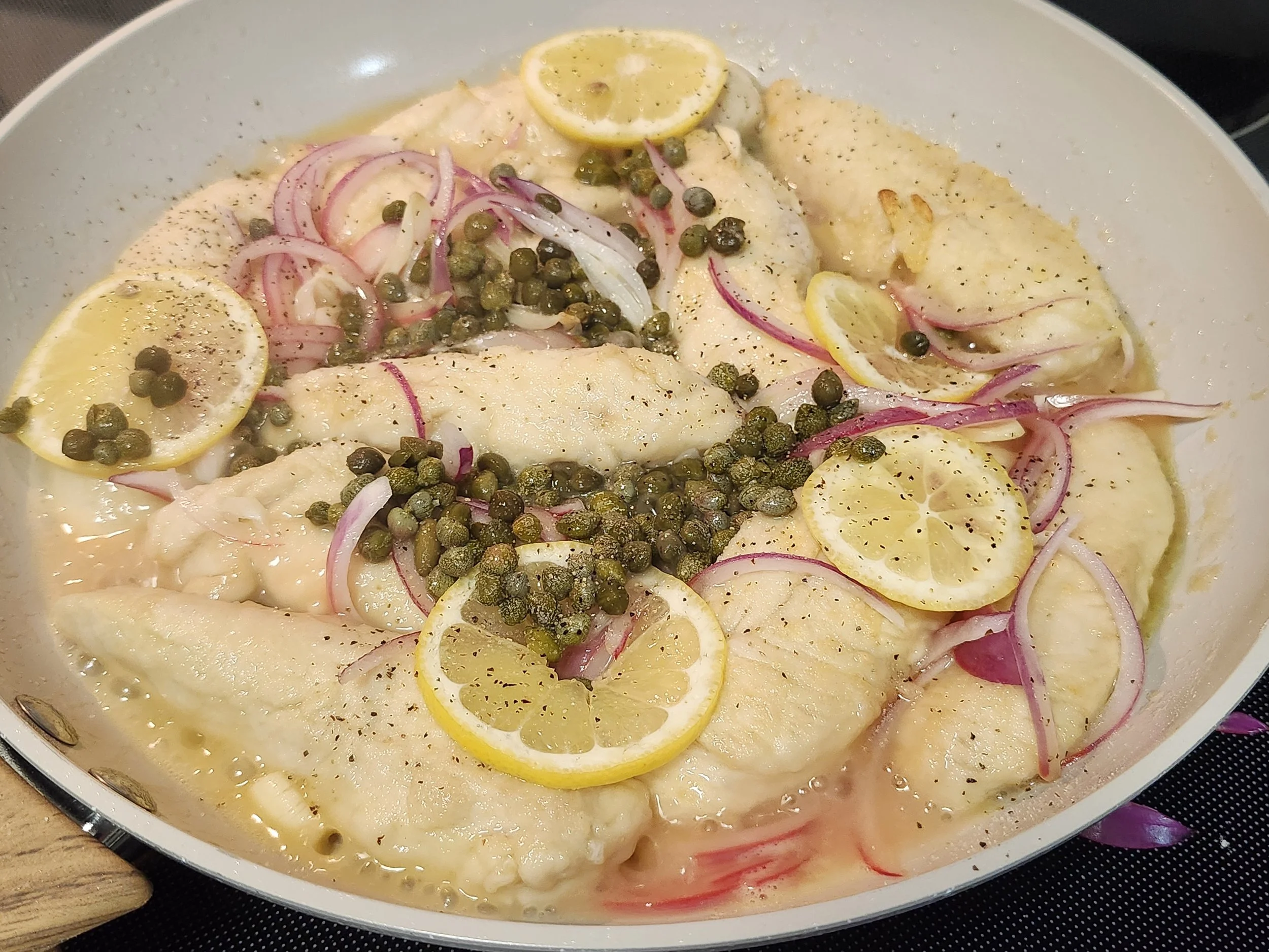 Chicken Lemon Capers Dinner (Scaloppine)