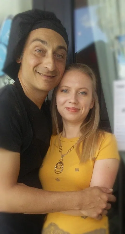Chef Giuseppe Urbano with his wife Ewa cooking Mediterranean diet meals at the restaurant oh Mamma Mia in Sarasota Florida