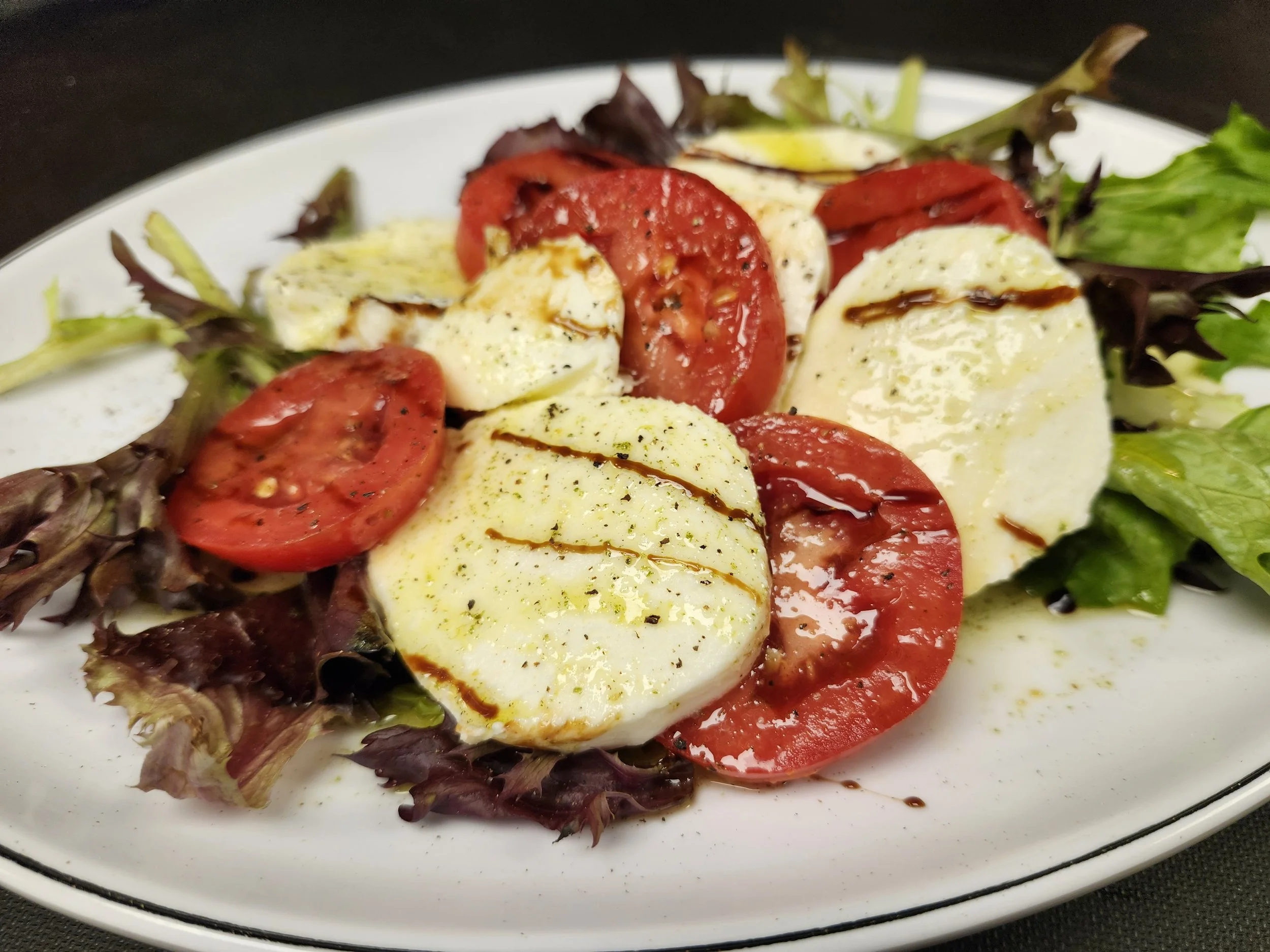 caprese salad with mozzarella