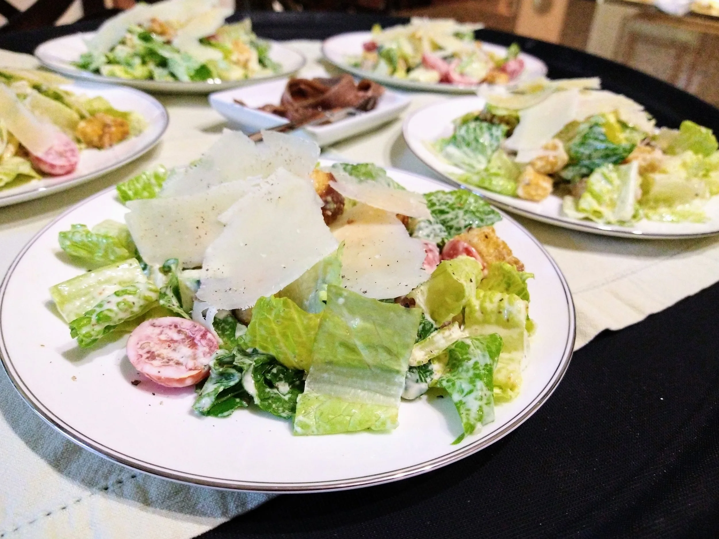 Caesar Entree Salad with Parmigiano cheese, Cannellini beans and Pine Nuts