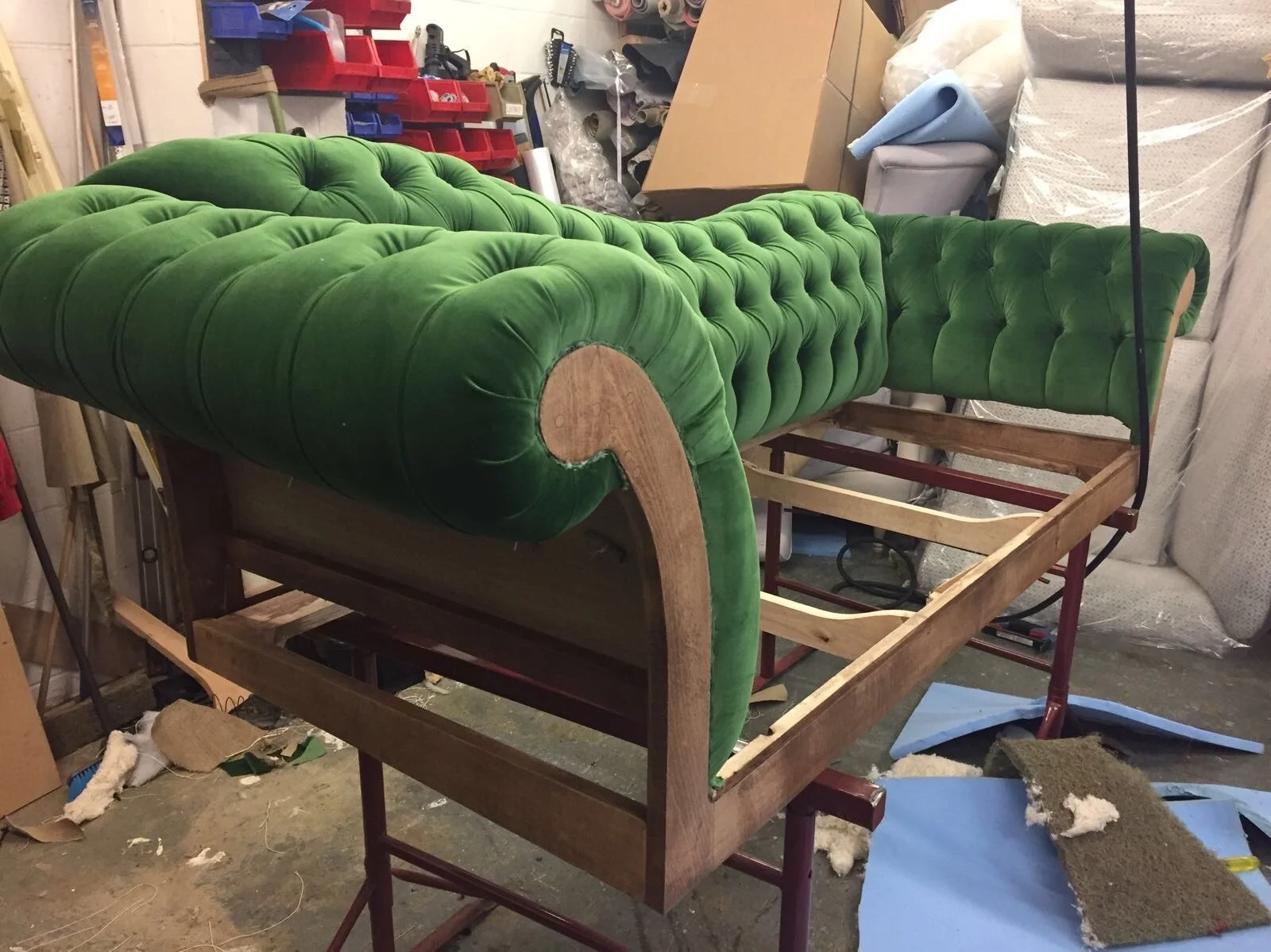 Upholstery 03 Green Button Sofa.JPG