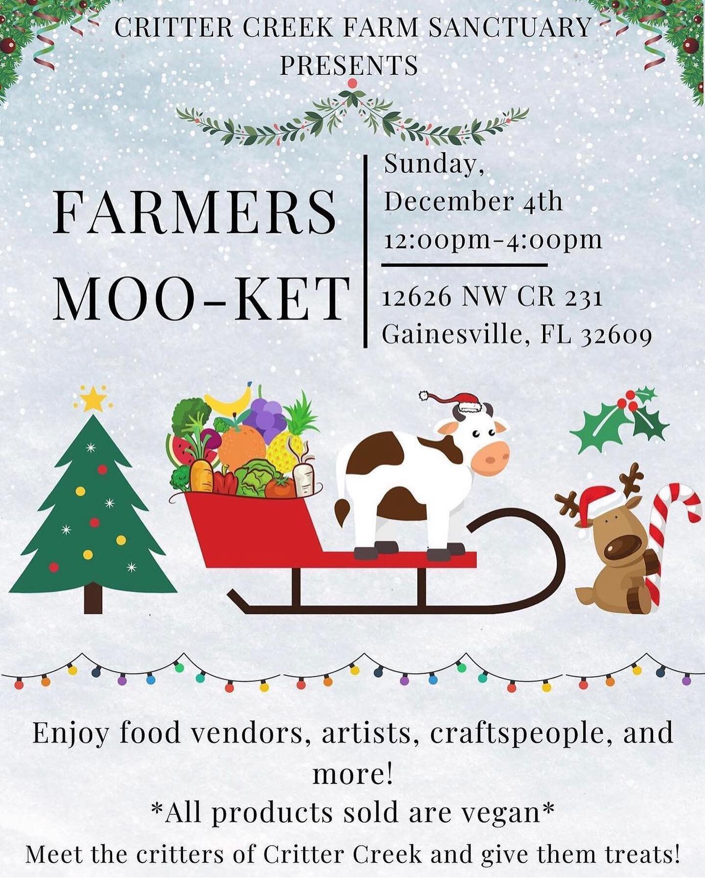 Hey friends! We&rsquo;re thrilled to be open today and to announce that we&rsquo;ll be back at the @crittercreekfarmsanctuary Mooket this coming Sunday!!

This monthly market brings in vegan vendors from all over and also gives everyone a chance to m