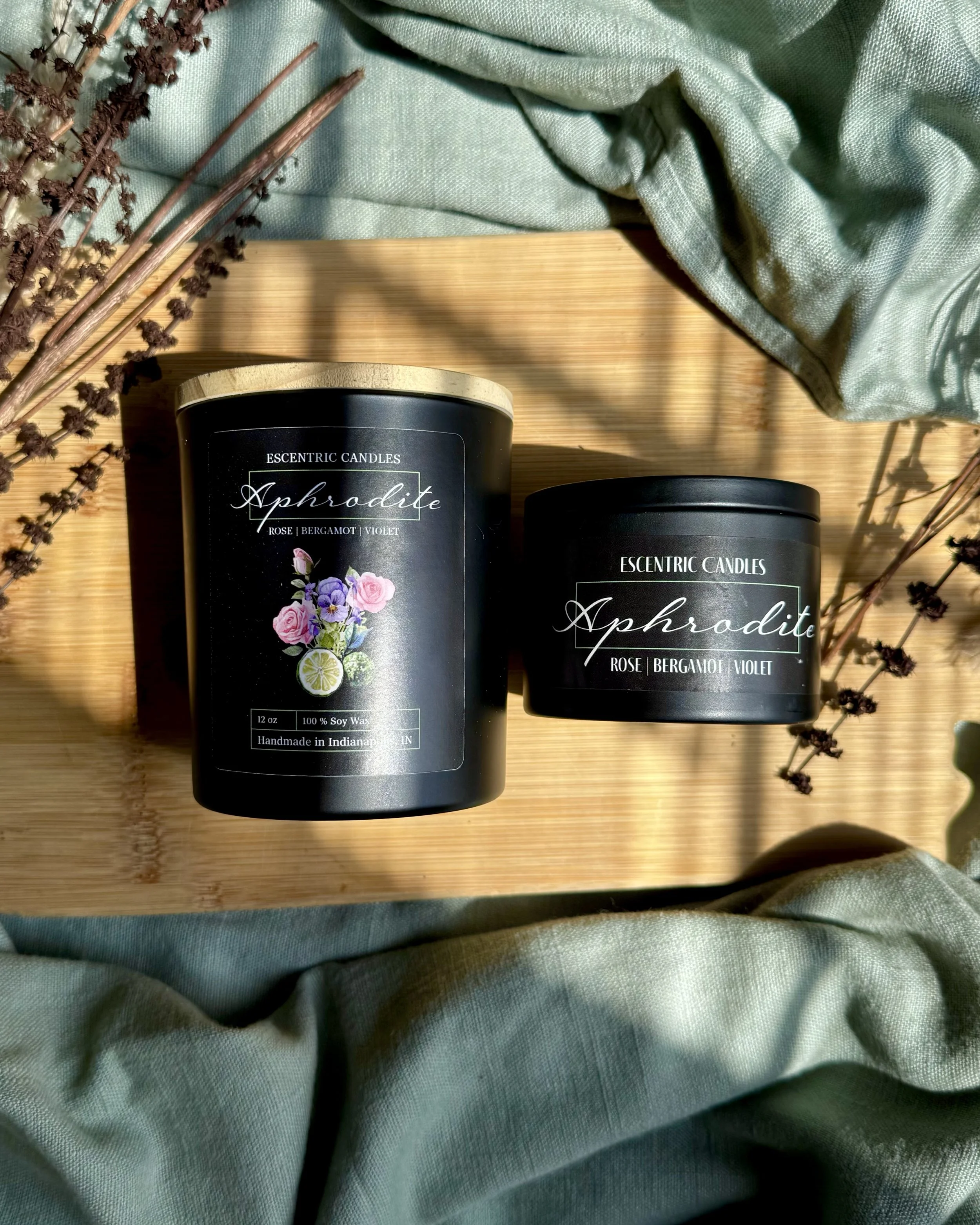 Aphrodite 6oz and 12 oz Soy Wax Candle