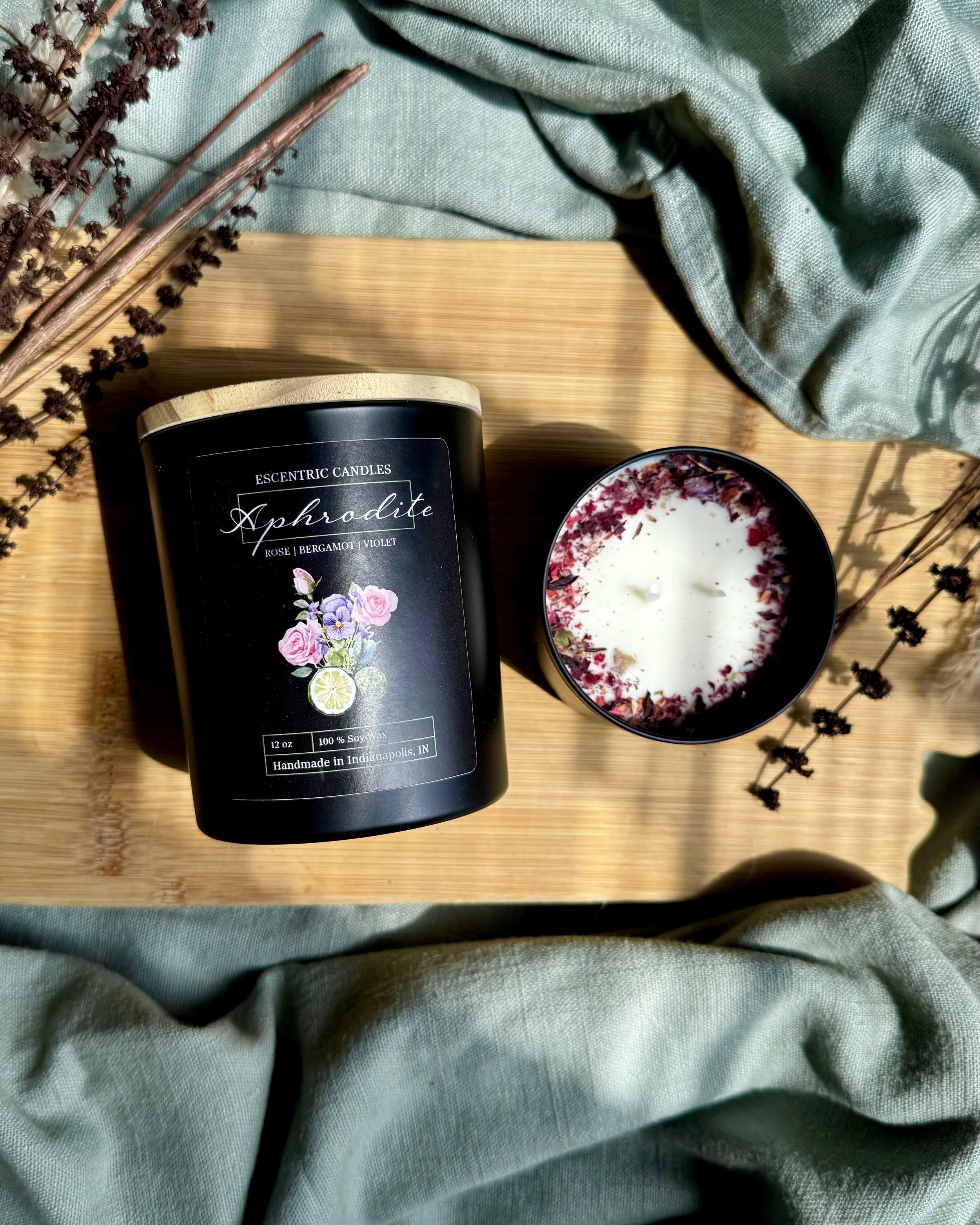 Aphrodite 6oz and 12 oz Soy Wax Candle