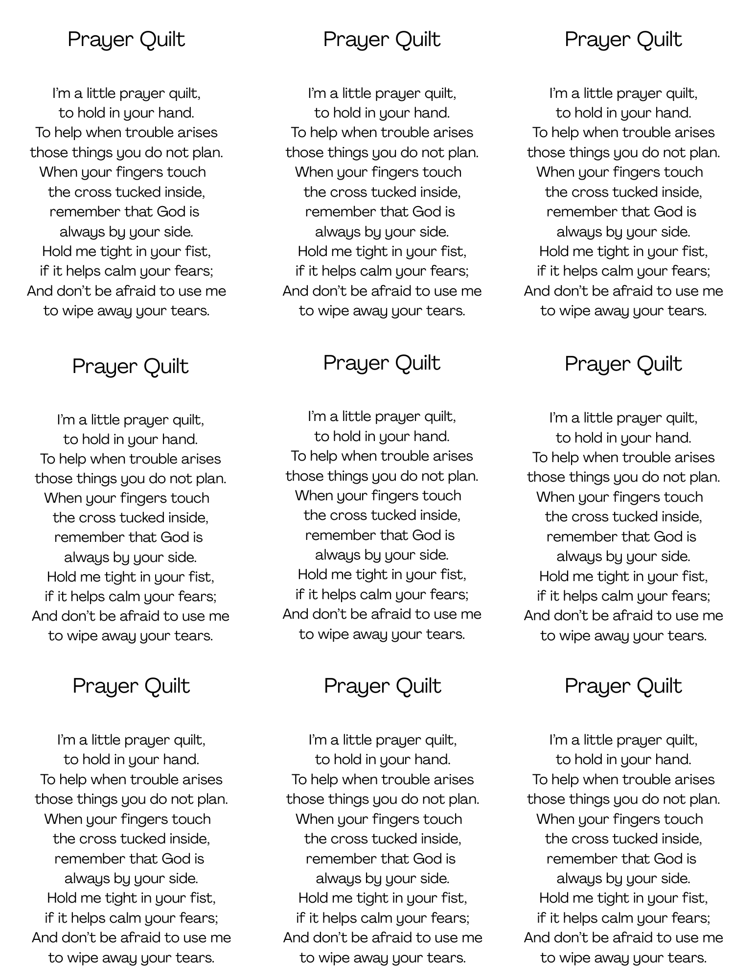 Prayer Quilt PDF