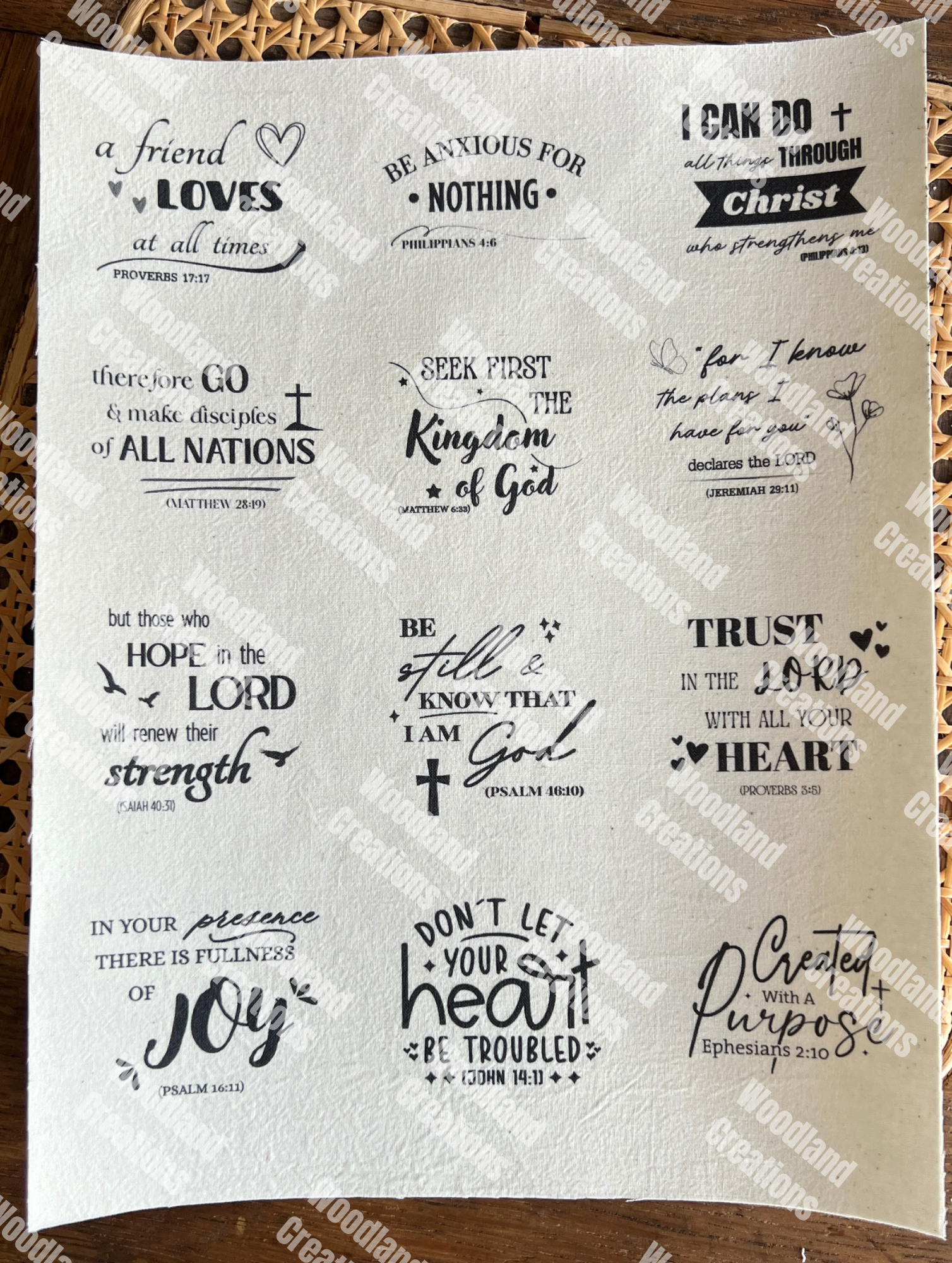 NEW Bible verse printed fabric