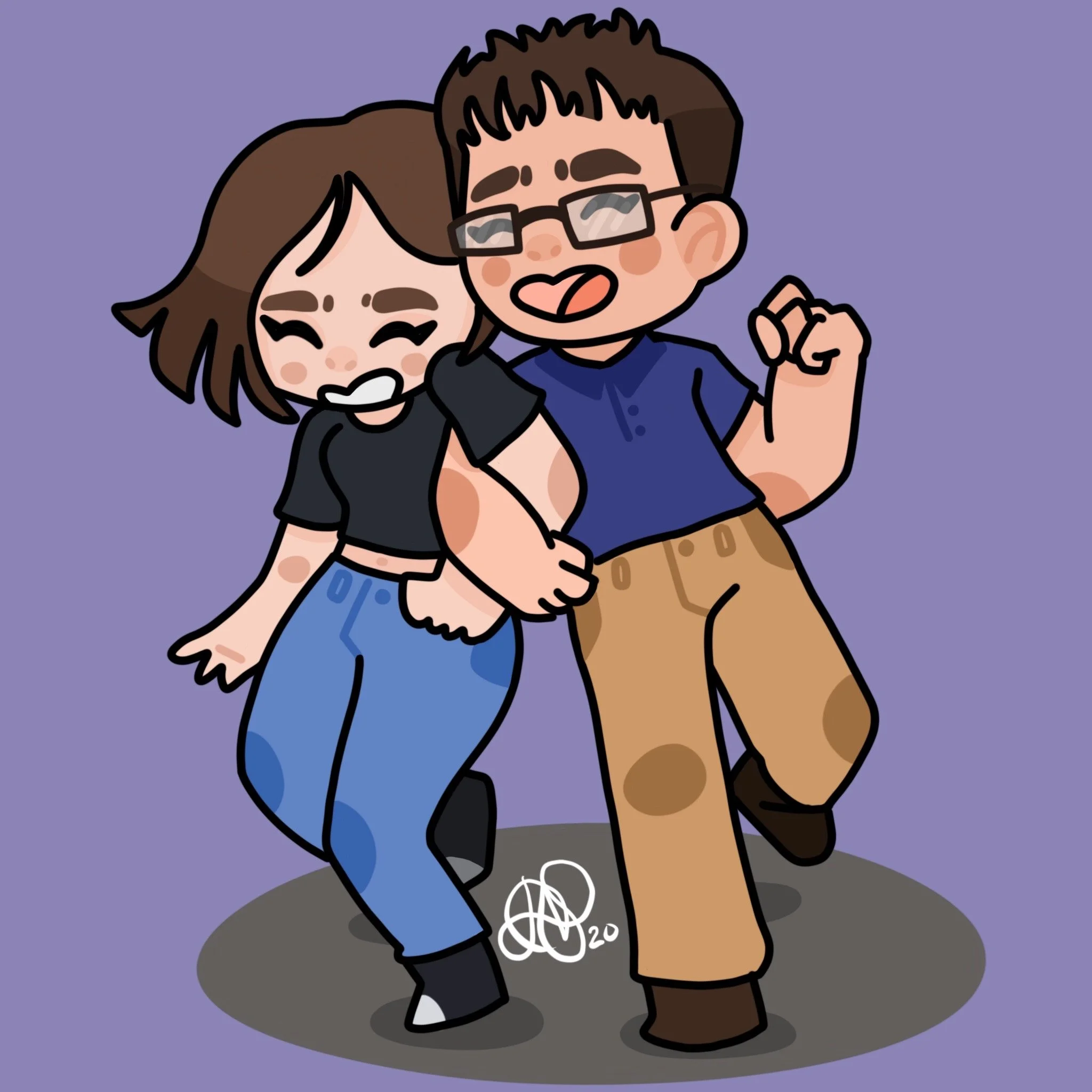 Friendship #1 | This is an original piece from a series of chibi portraits of me and my friends.