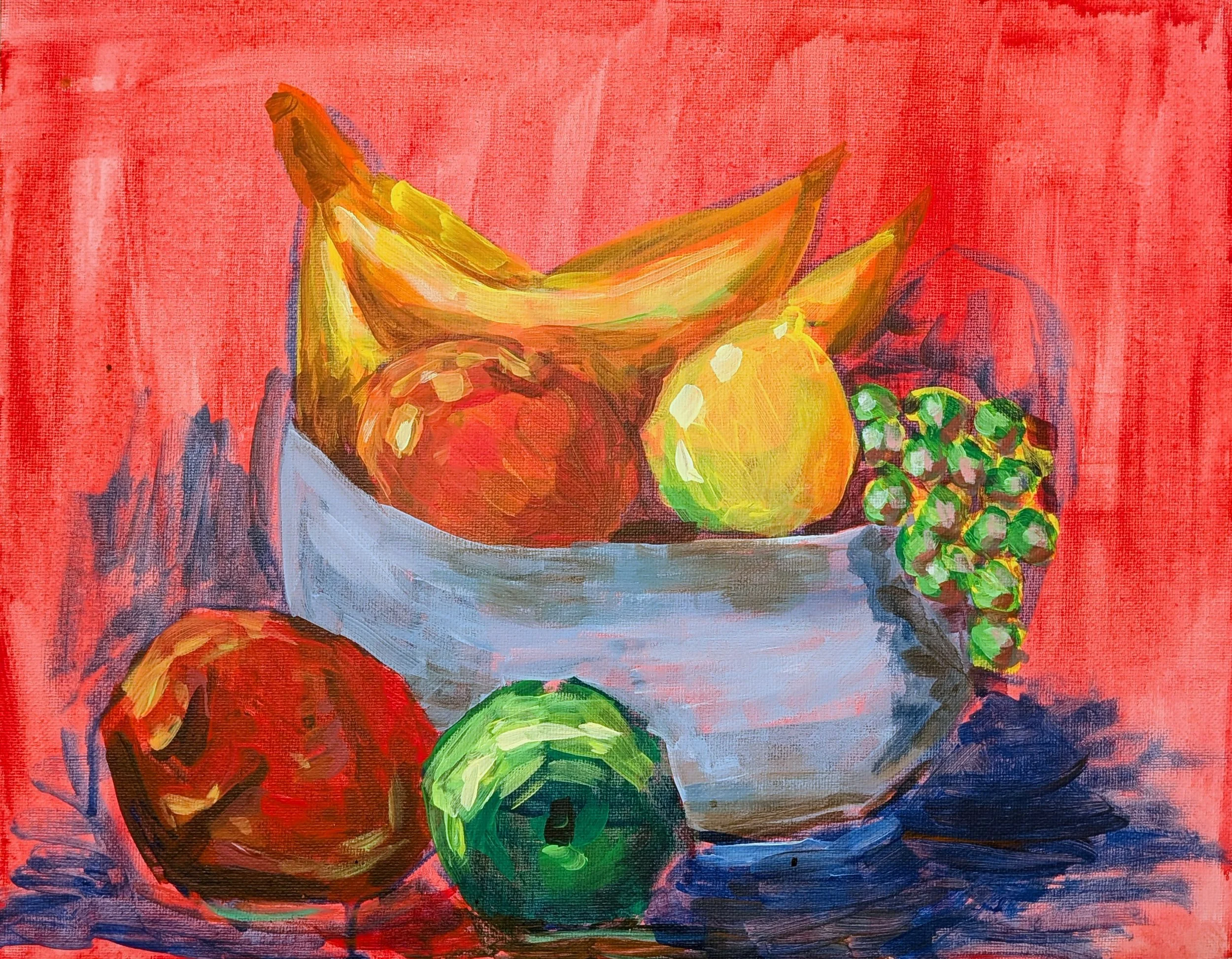 Fruit Bowl | Acrylic. This piece was completed in 2020.