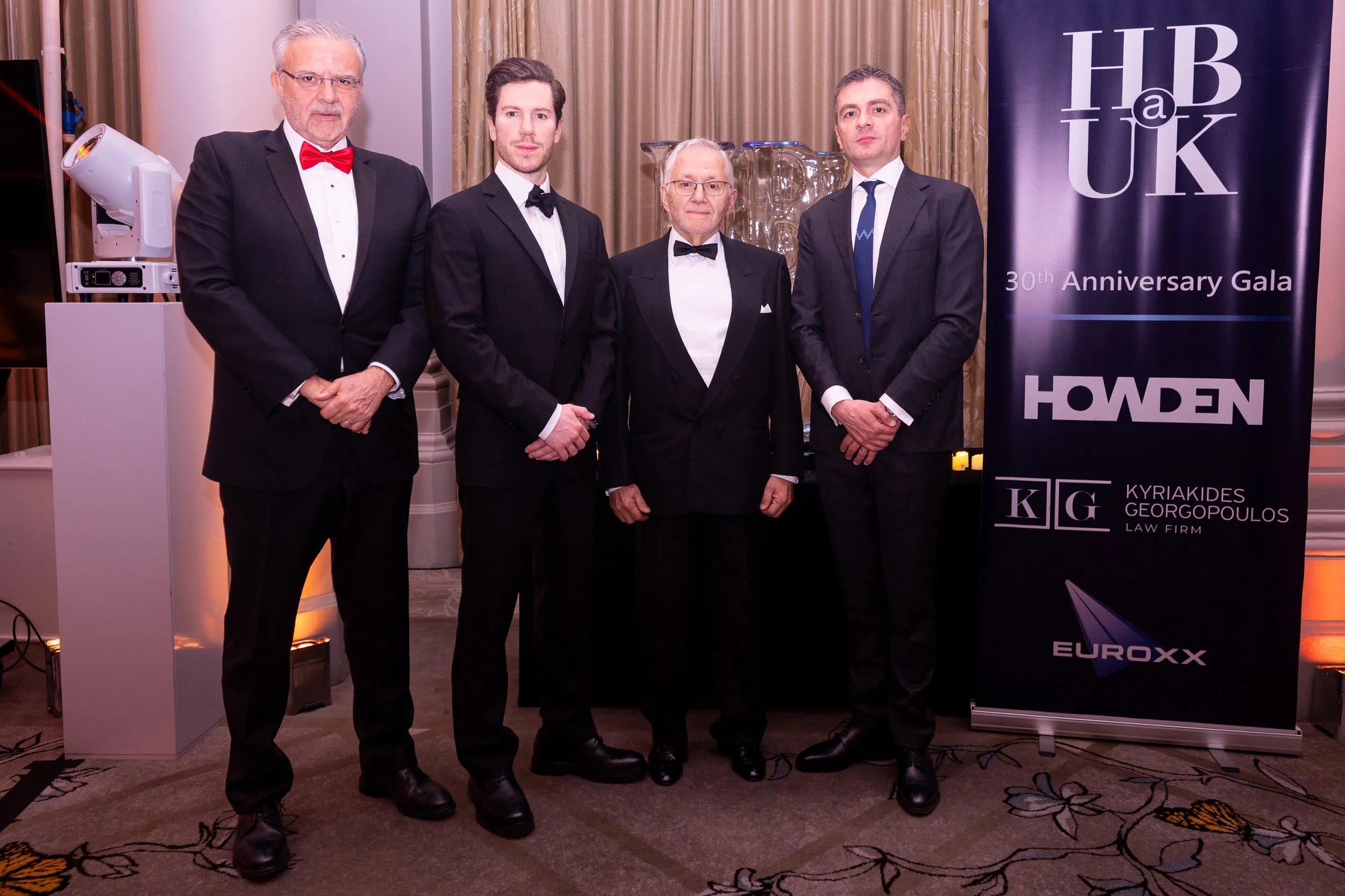 Leadership across generations - former Chairmen Christos Megalou, George Matsakas, and George Katsikas, with HBA UK Chairman Xenofon Zacharoudis