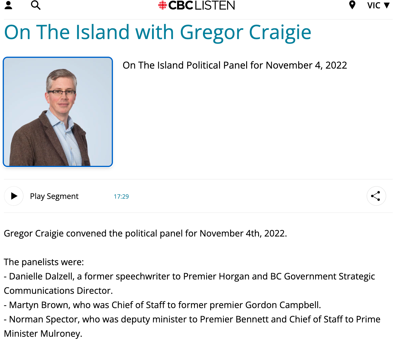 CBC On the Island - Political Panel - November 4th 2022