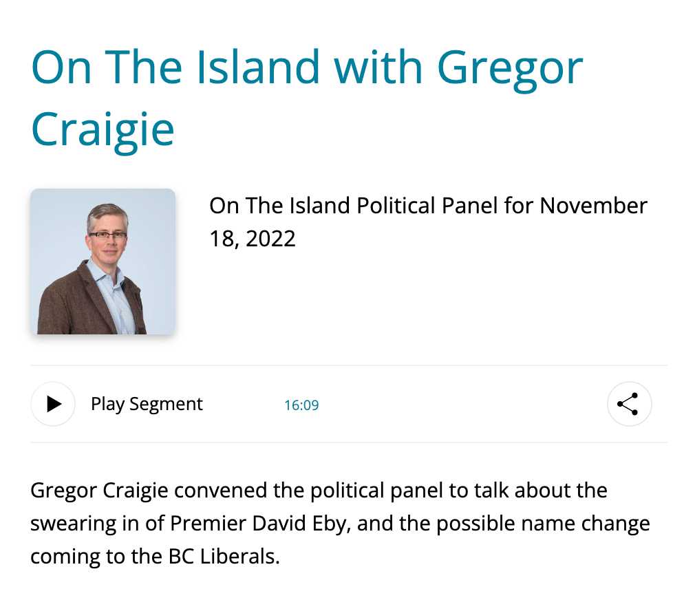 CBC On the Island - Political Panel - November 18th 2022
