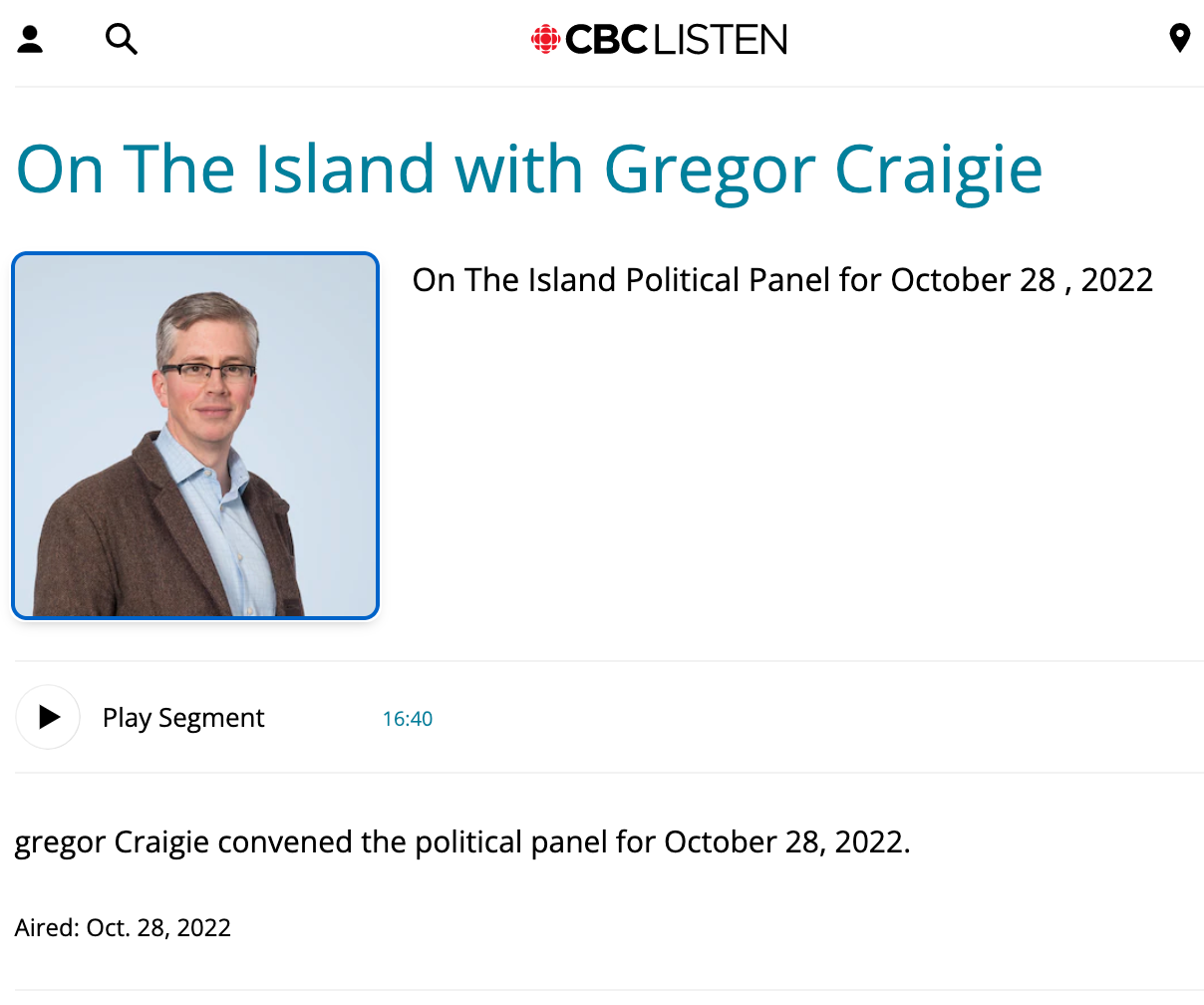 CBC On the Island - Political Panel - October 28, 2022