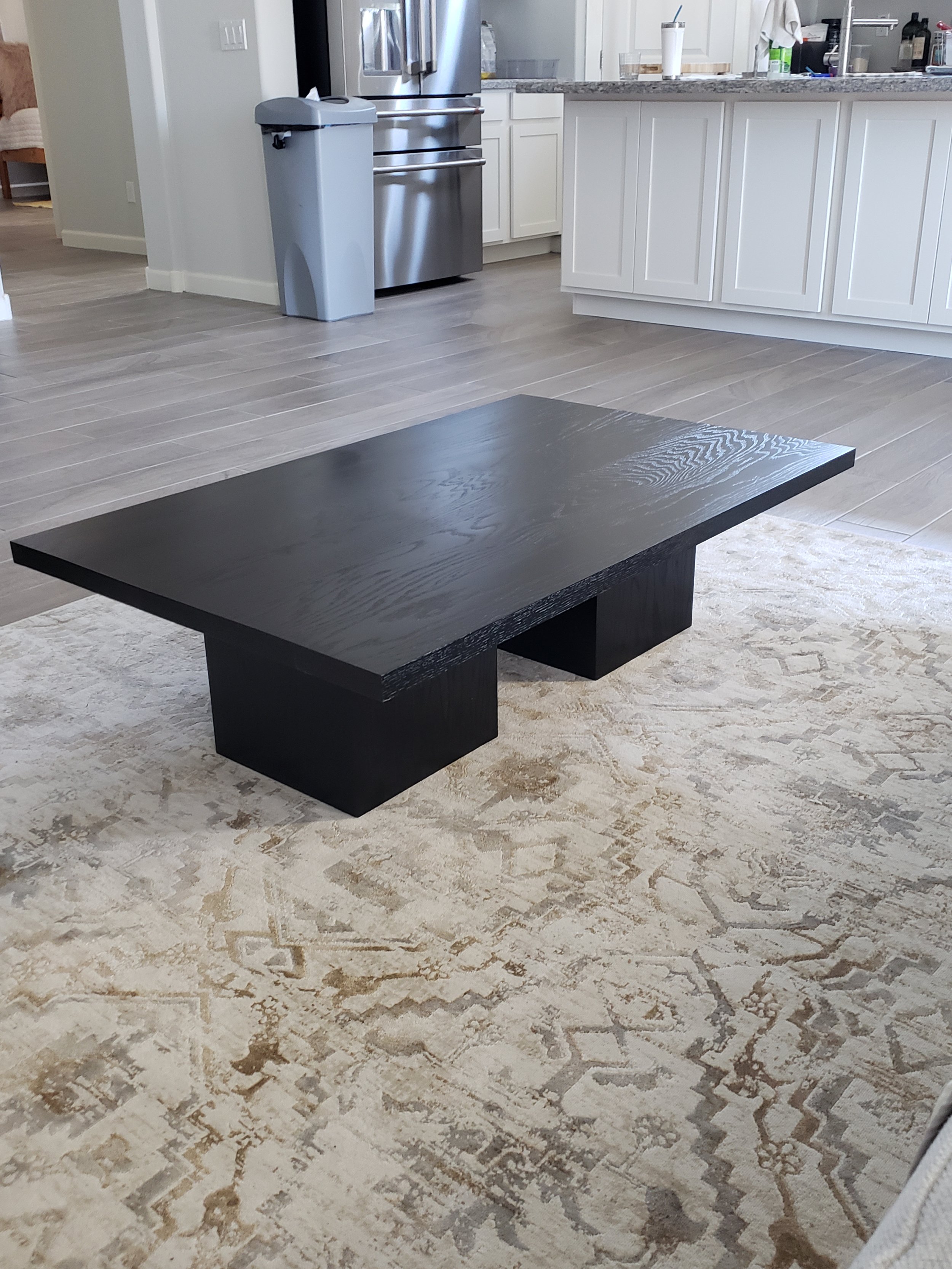 Jet Black Stained Solid Oak Coffee Table