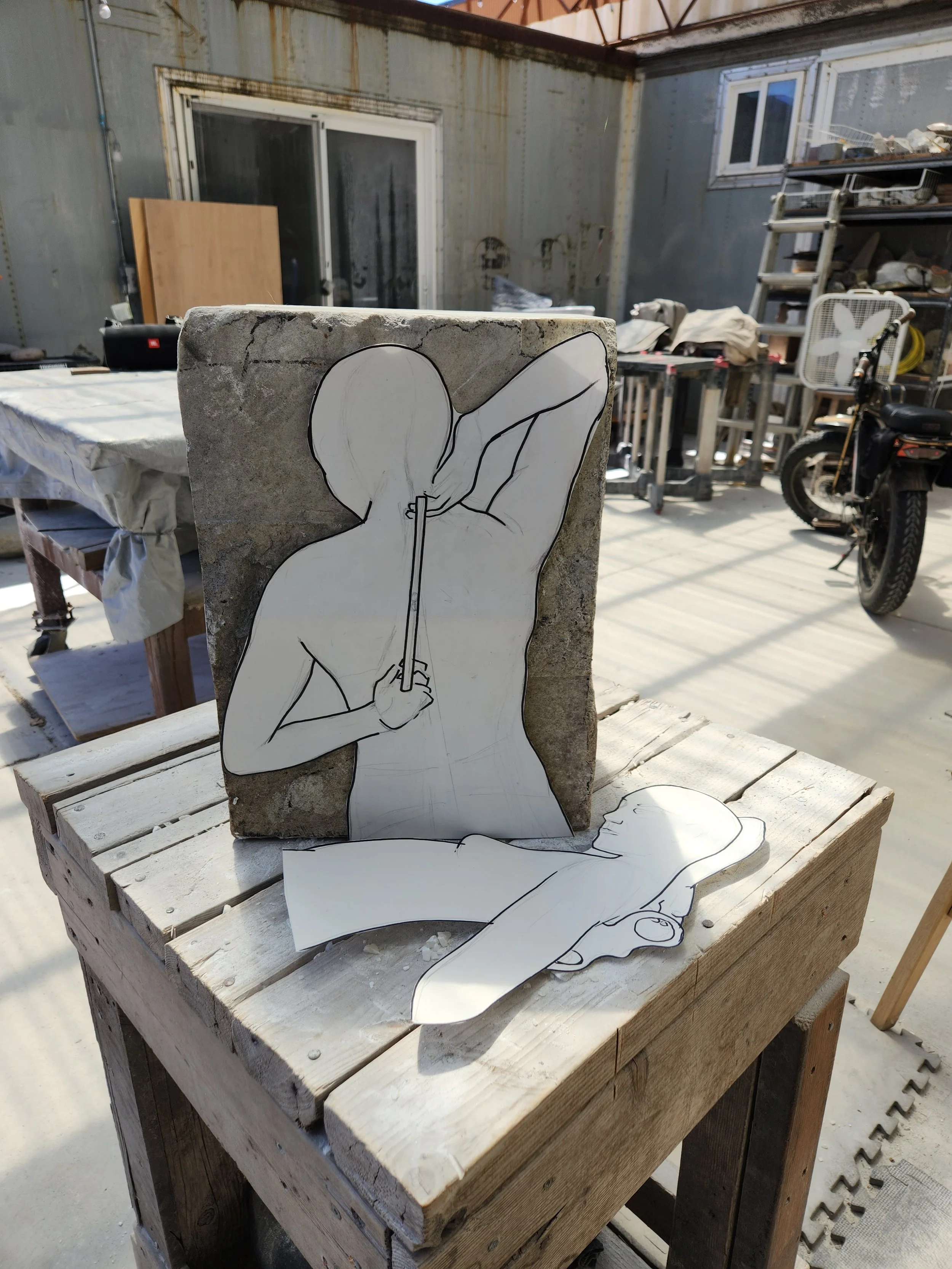 "Automata" marble. 2026. 18" x 12" x 10"