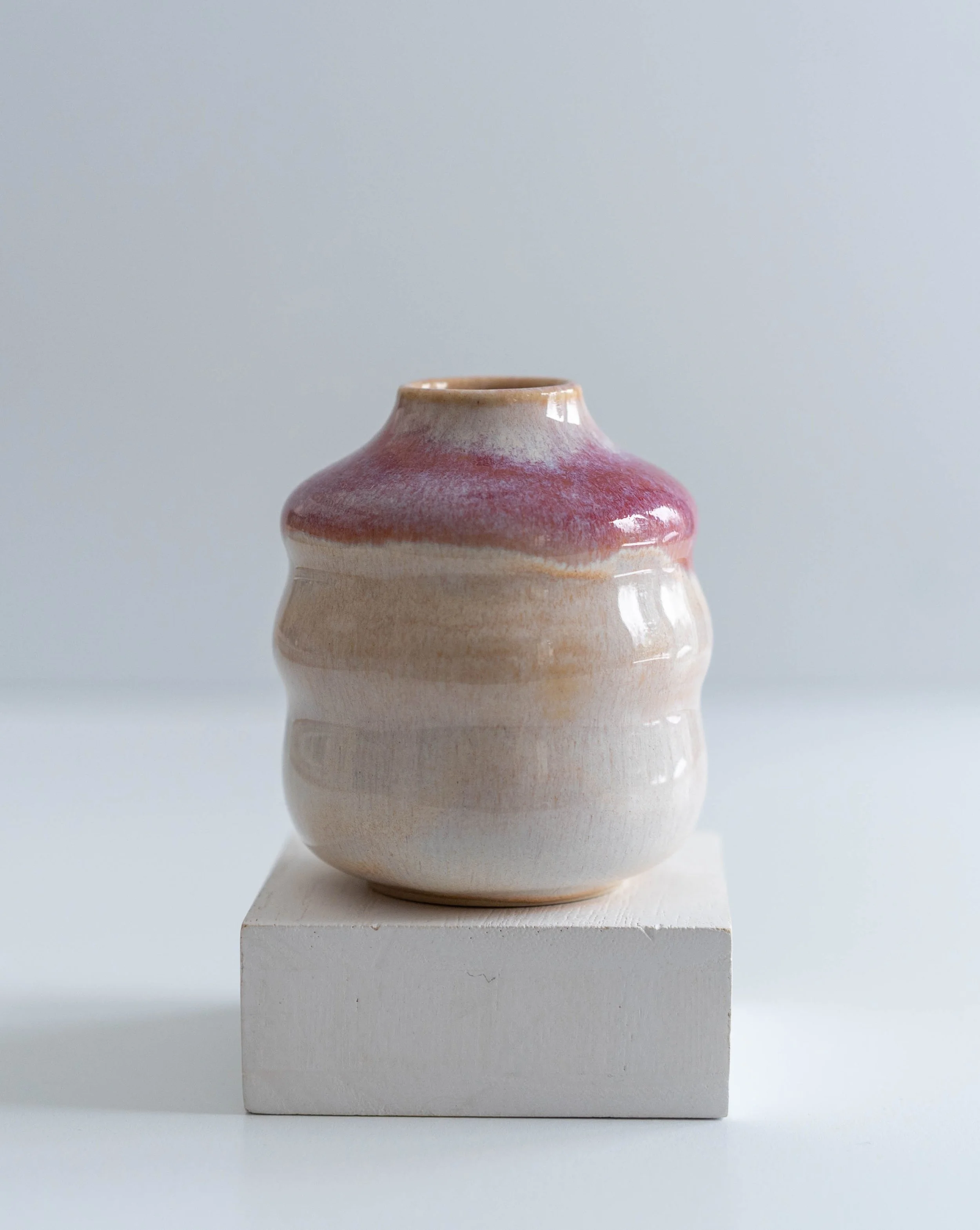 Bud Vase in Raspberry Cream